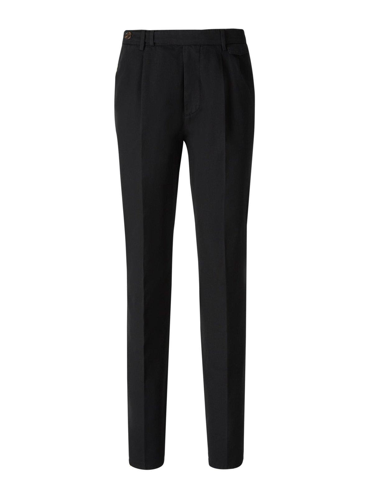 Shop Brunello Cucinelli Straight-leg Tailored Trousers In Black