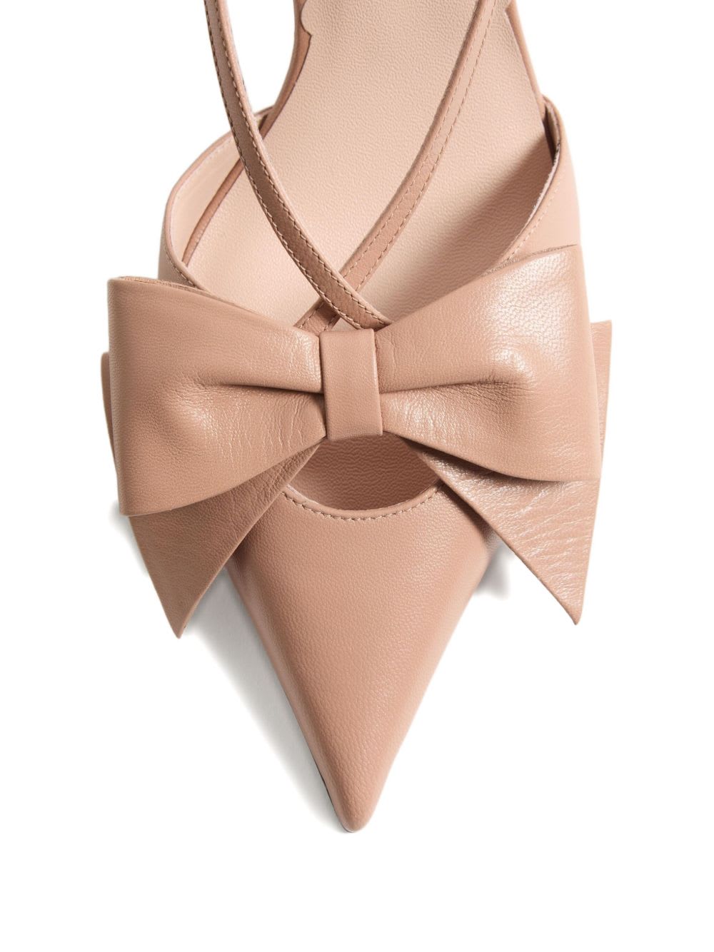 Valentino 'bowow' Slingback With Pointed Toe And Stiletto Heel In White