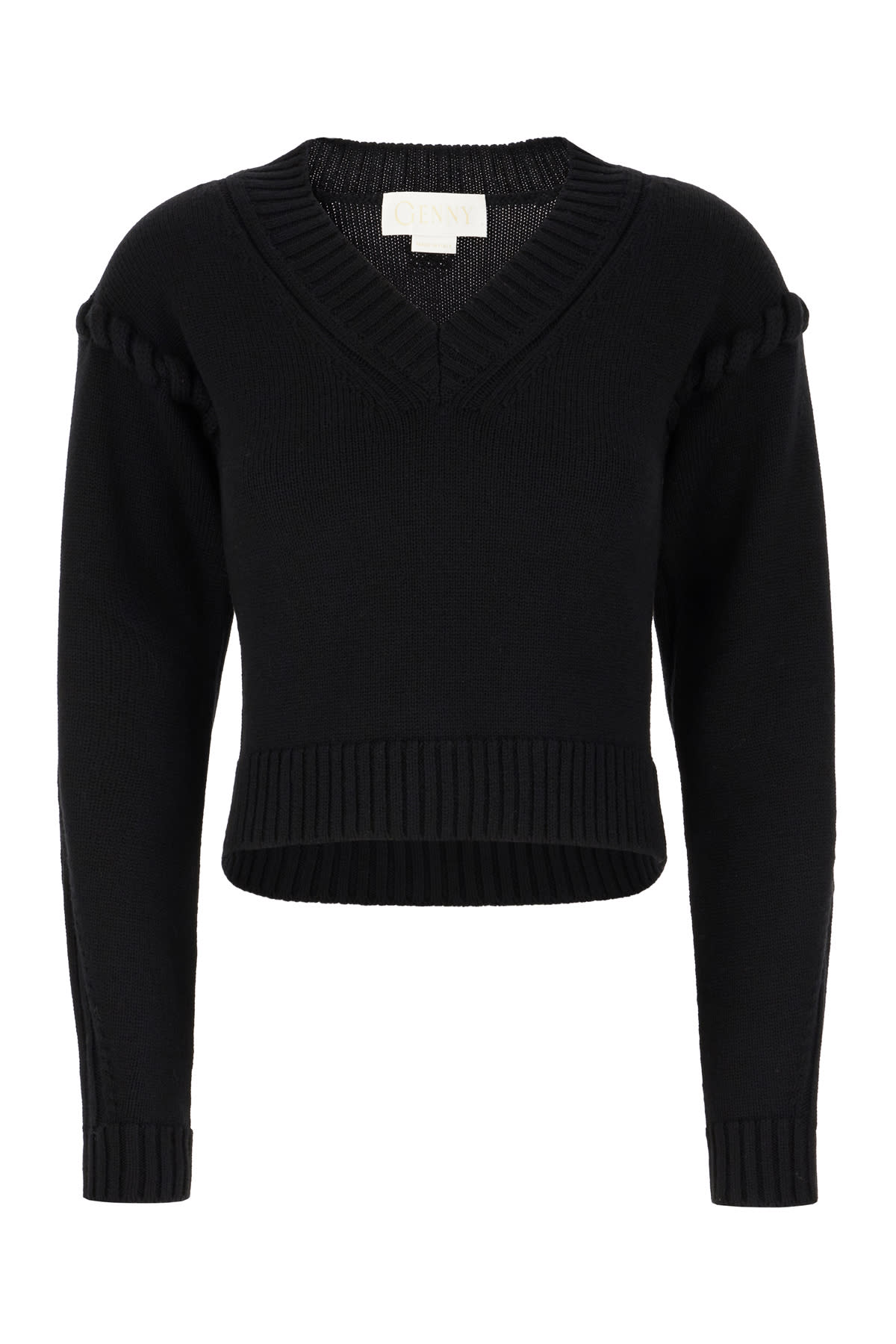 Genny Black Wool Sweater In Nero