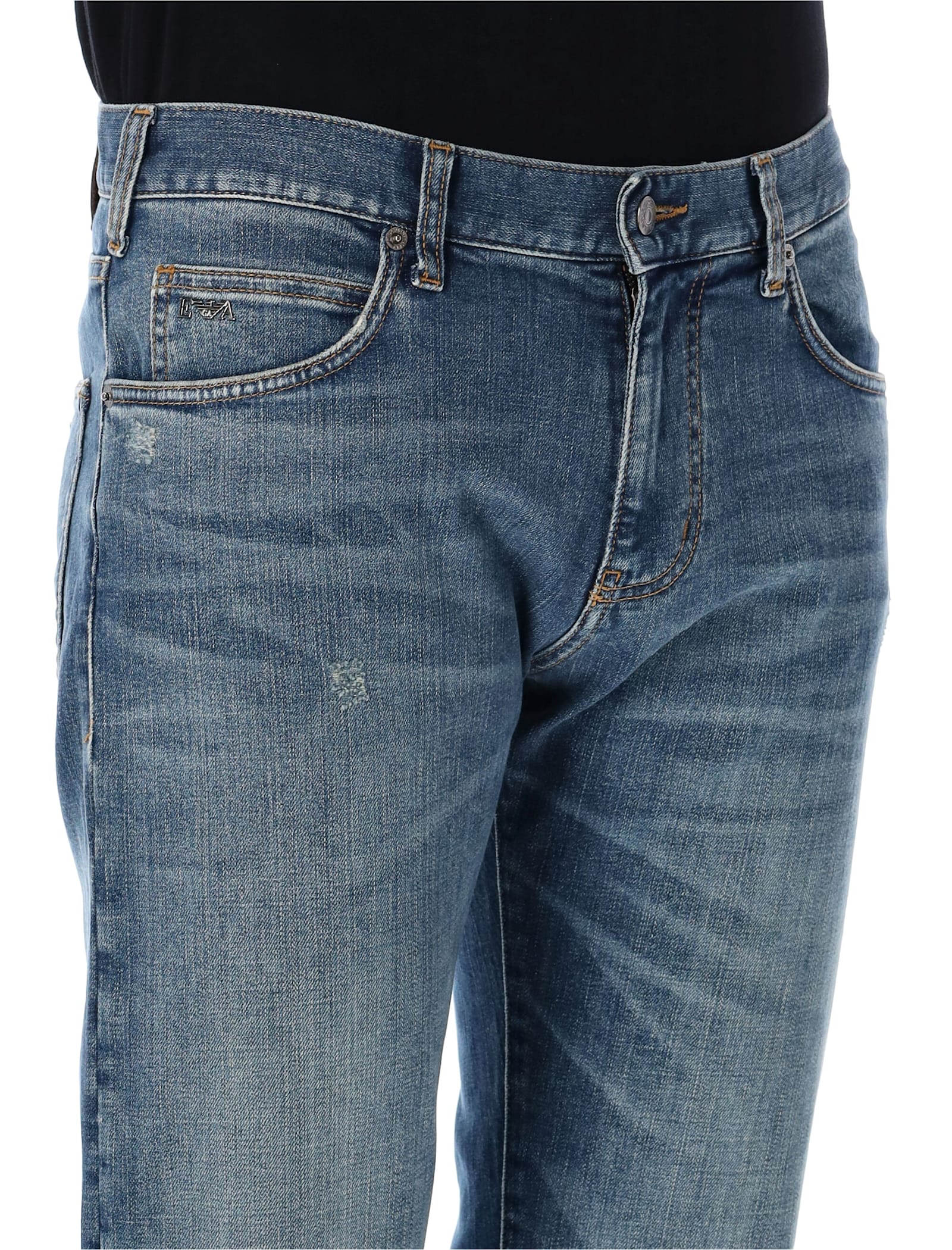 Emporio Armani J45 Regular Fit Jeans In Blue