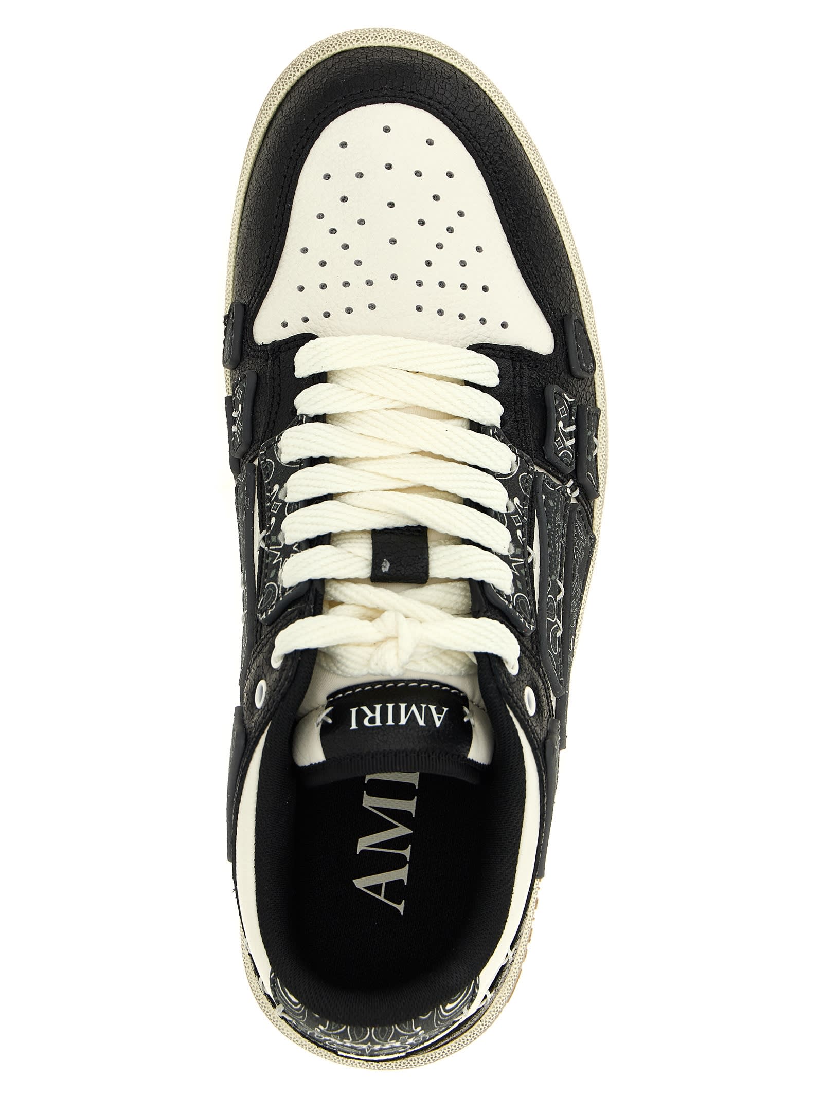 Amiri Bandana Skel Top Low Sneakers Black In Black