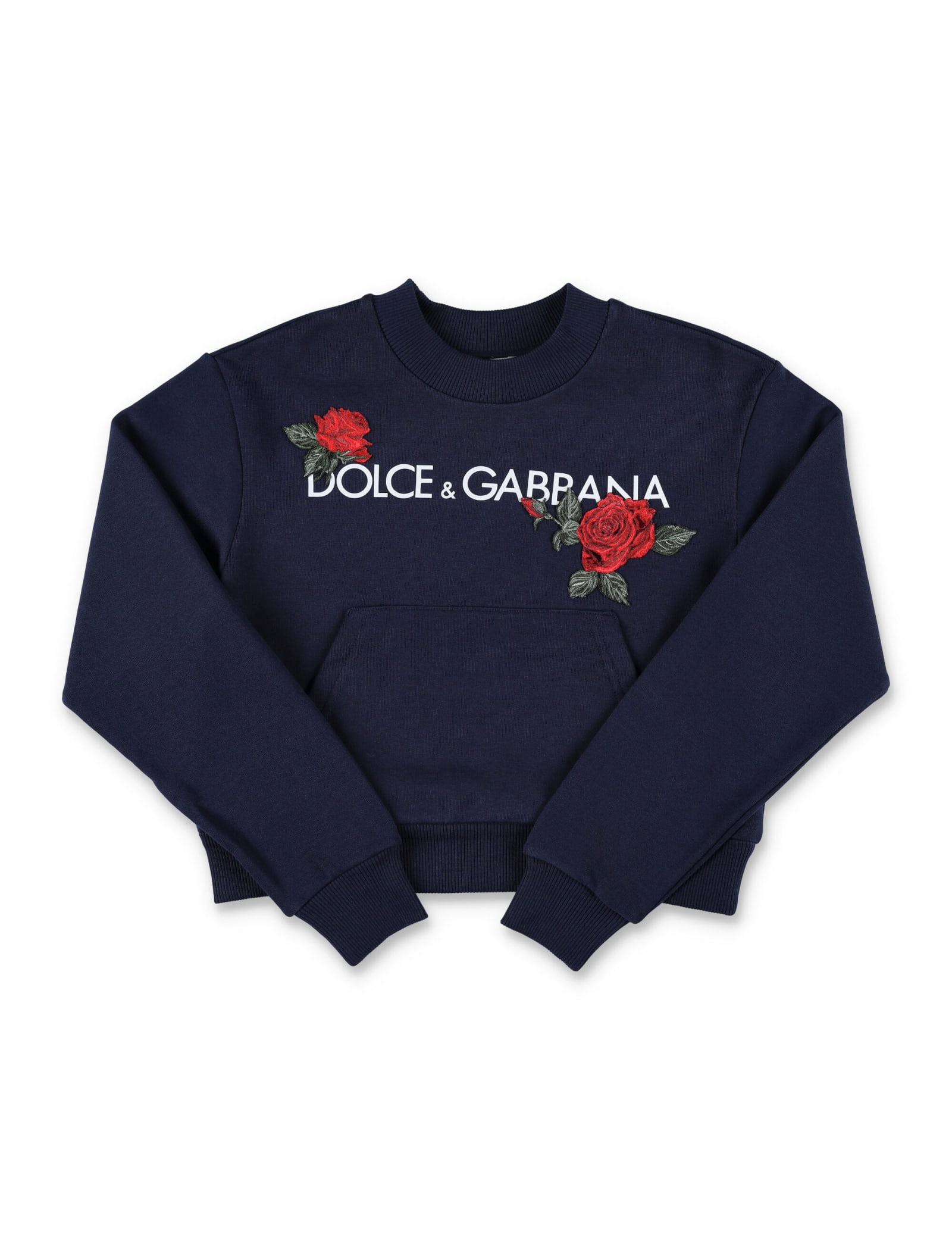 Dolce & Gabbana Kids' Fleece Giro Logo In Blue