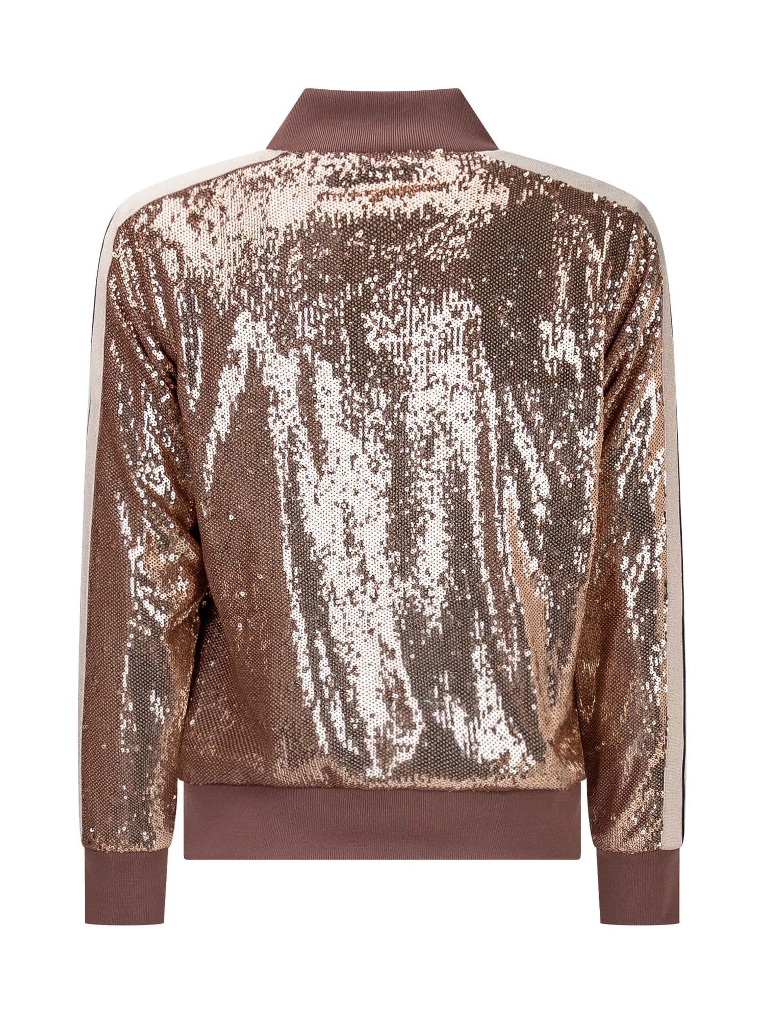 Shop Palm Angels Sequins Sweatshirt In Bronze Pin