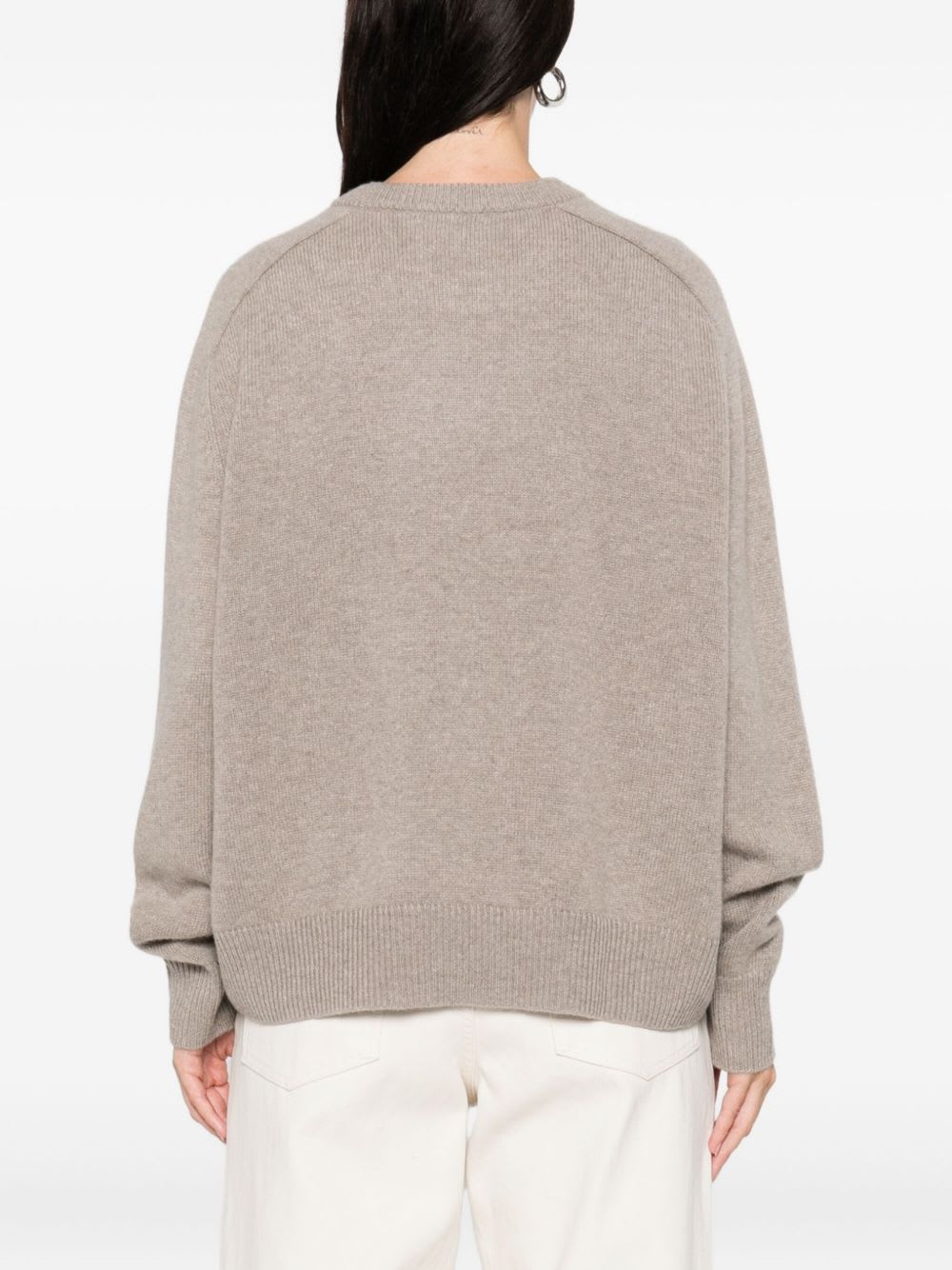 Goat Soft  Beige Crewneck Sweaters In Gray