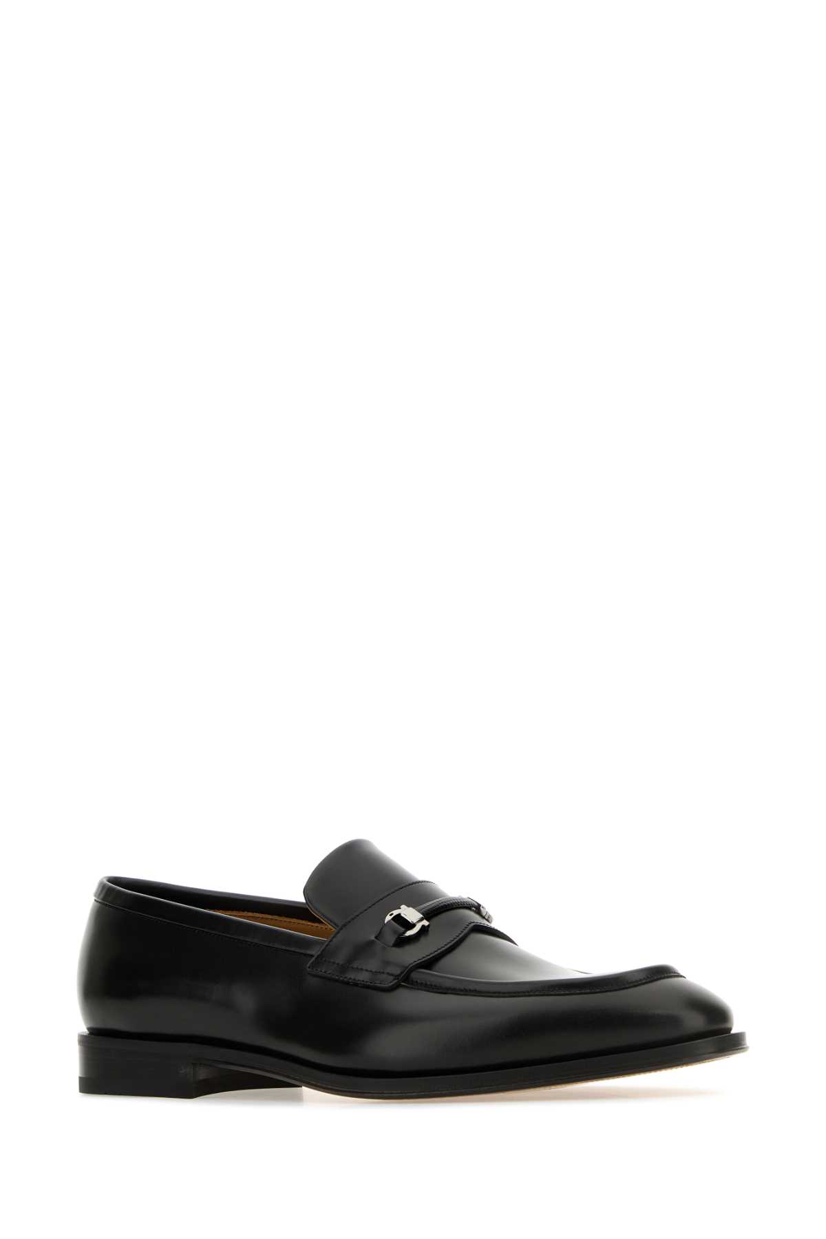 Shop Ferragamo Black Leather Desmond Loafers In Neroneronewbiscotto