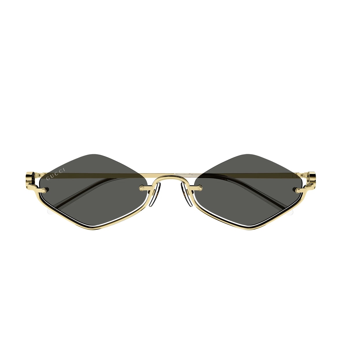 Shop Gucci Gg1604s Linea Gg Logo 001 Gold Grey Sunglasses In Oro