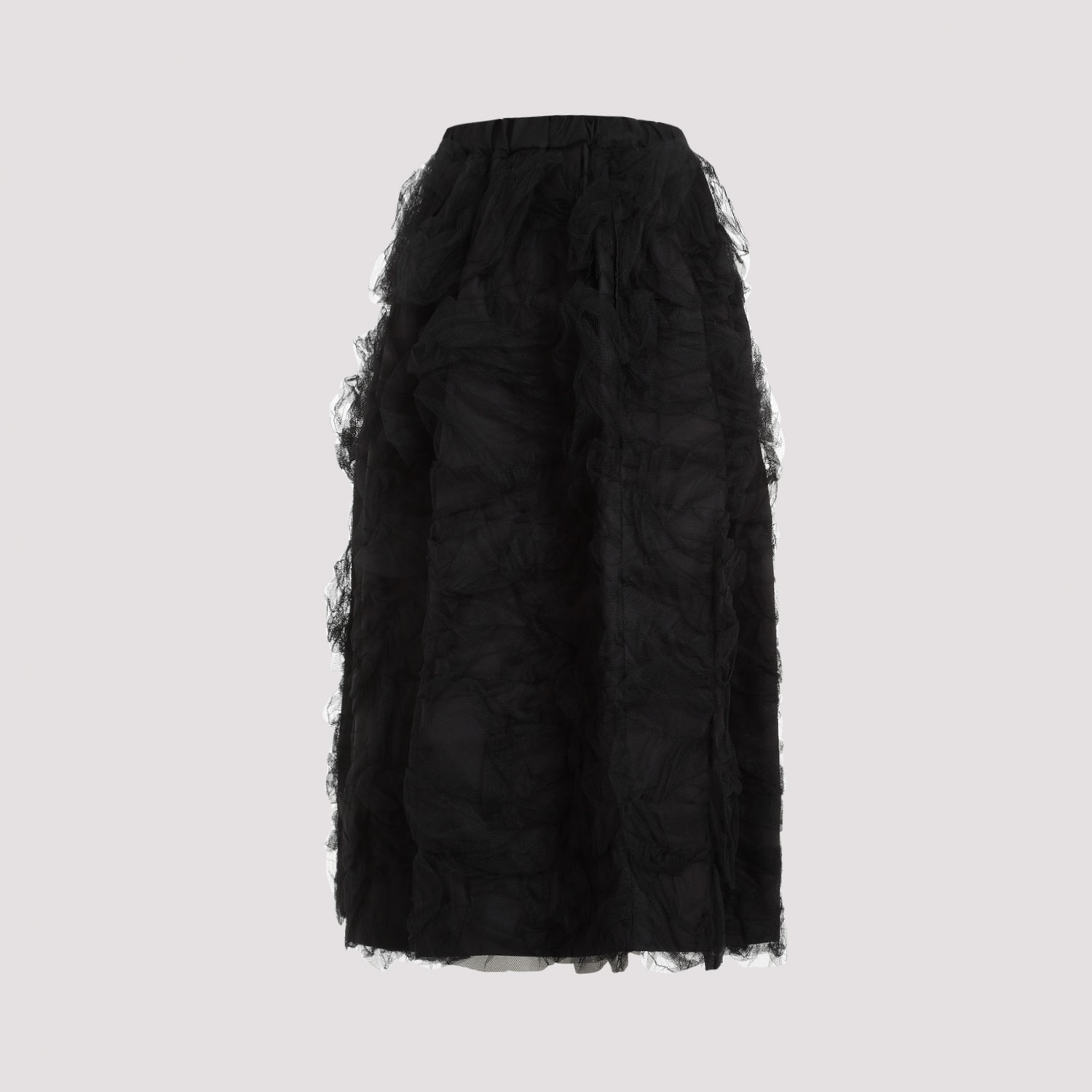Shop Comme Des Garçons Nylon Midi Skirt In Black