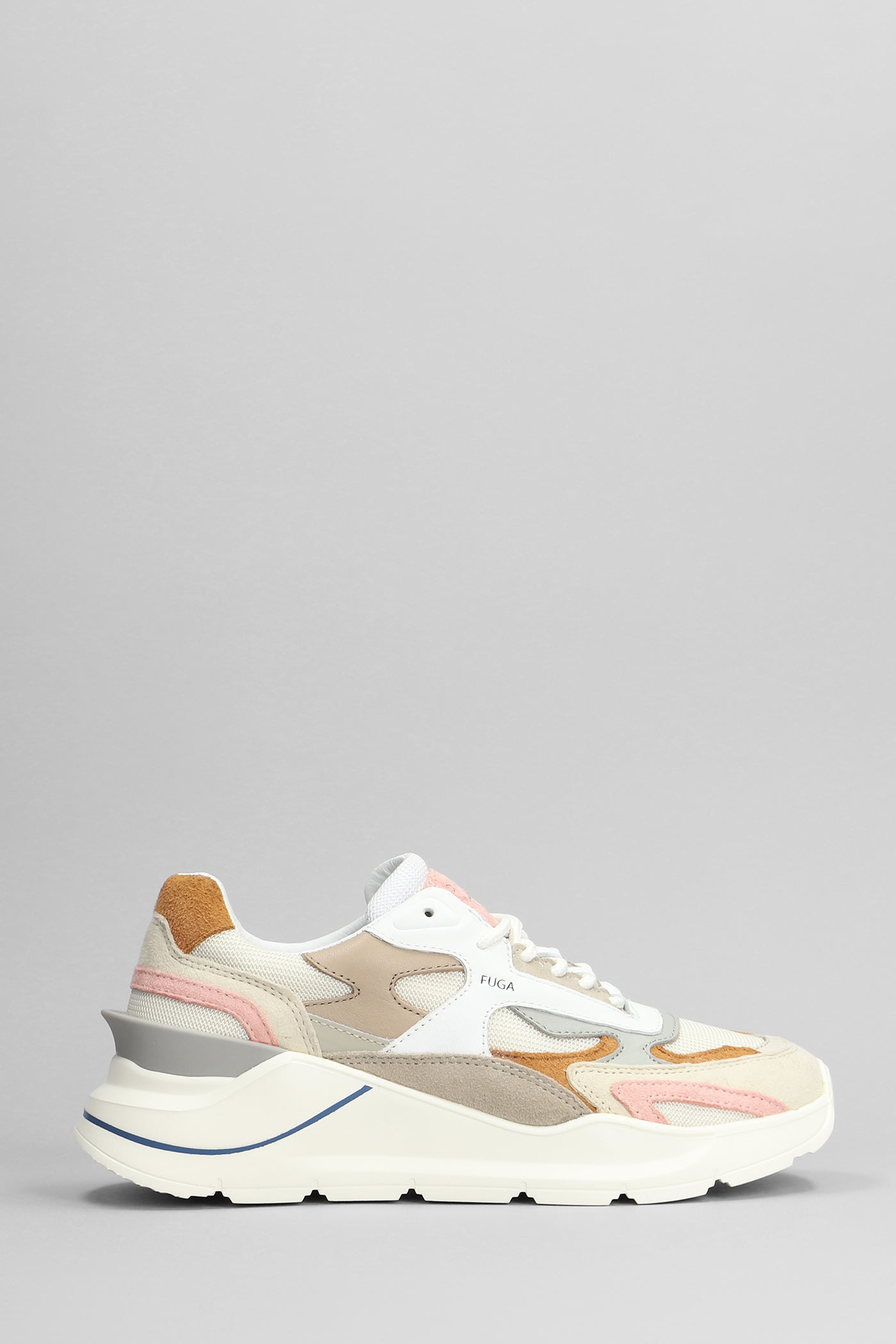 D. A.T. E. Fuga Sneakers In Beige Suede And Fabric