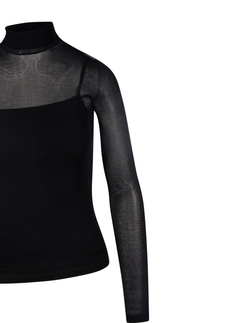 Shop Max Mara High Neck Long-sleeved Top In Nero