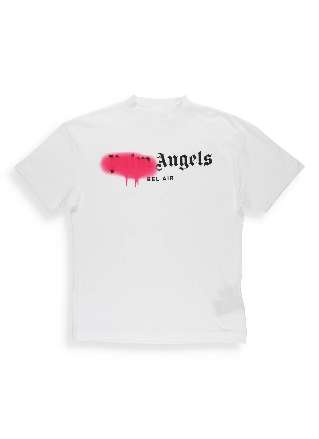 Palm Angels Cotton T-shirt In White Fuchsia