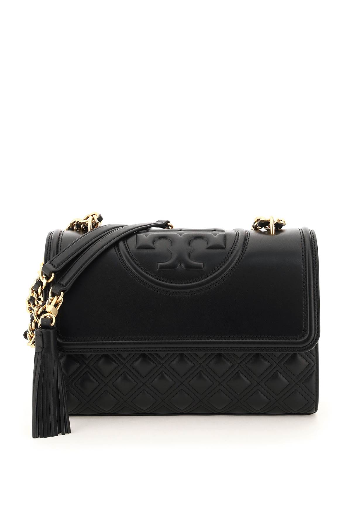 Shop Tory Burch Fleming Convertible Shoulder Bag In Black (black)