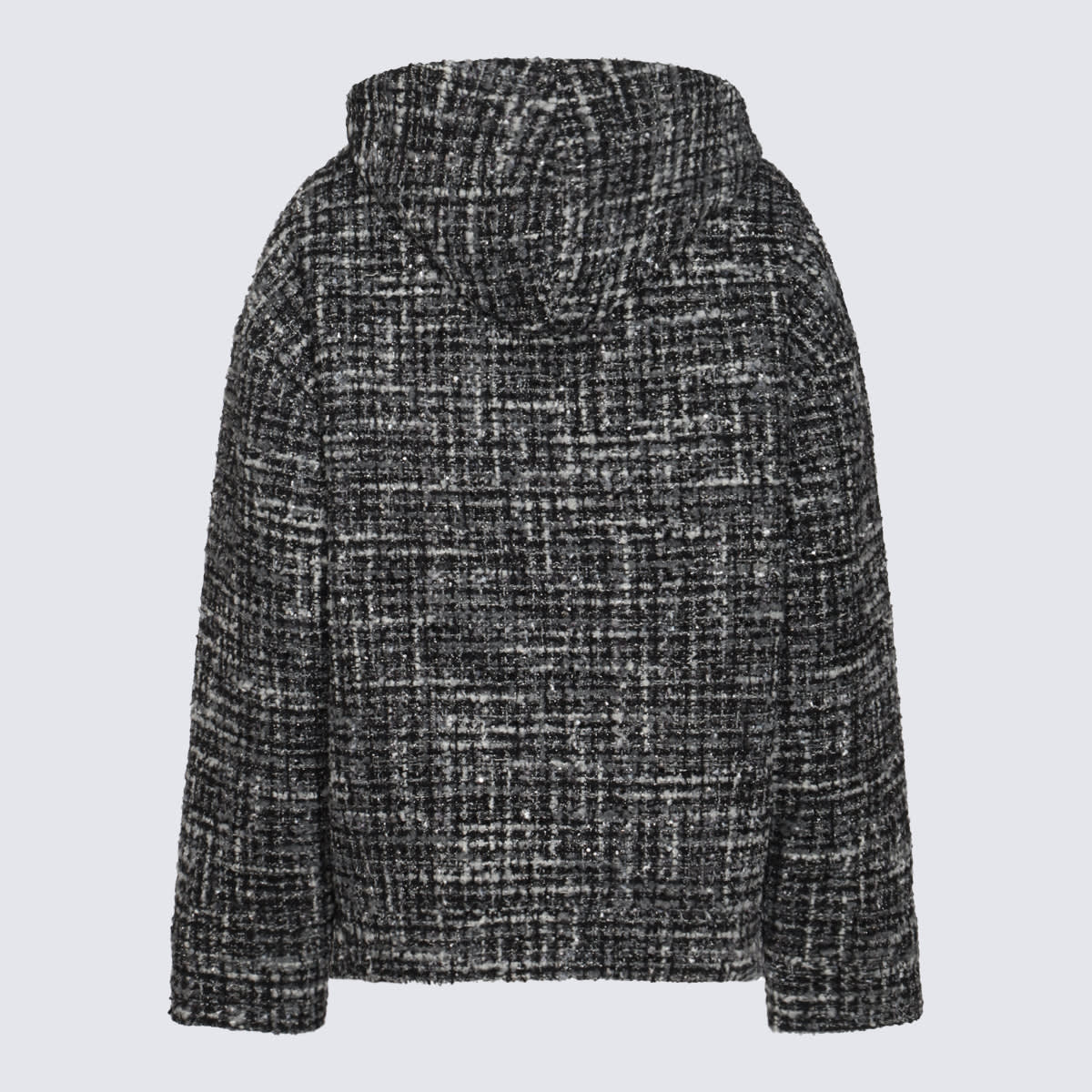 Shop Valentino Black And Grey Casual Jacket In Black/grey