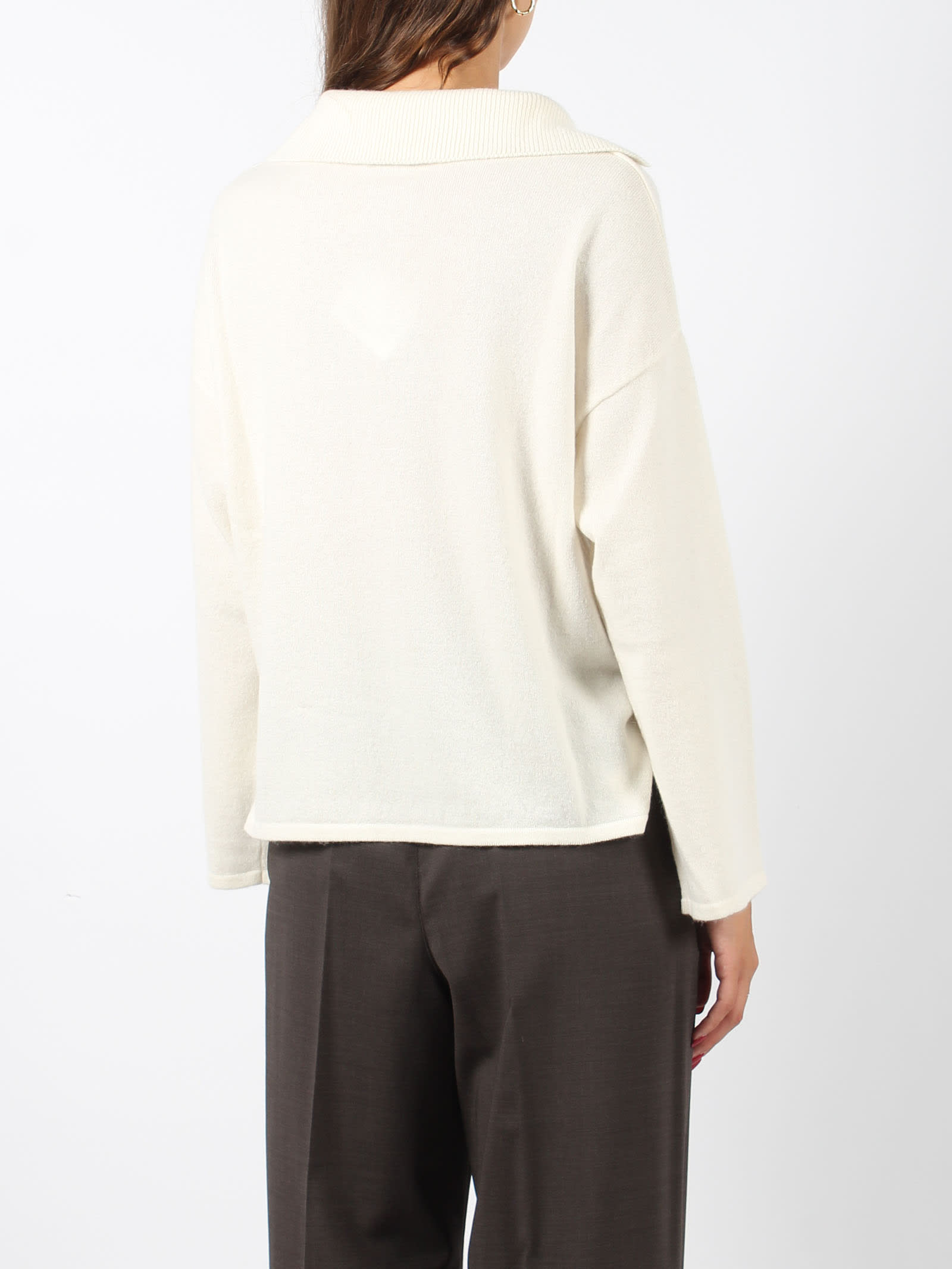 Shop Be You Be Calm Polo Neck In White