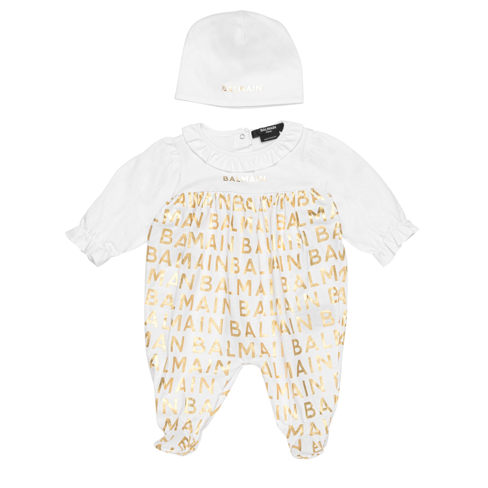 Balmain White Set For Baby Girl With Logo