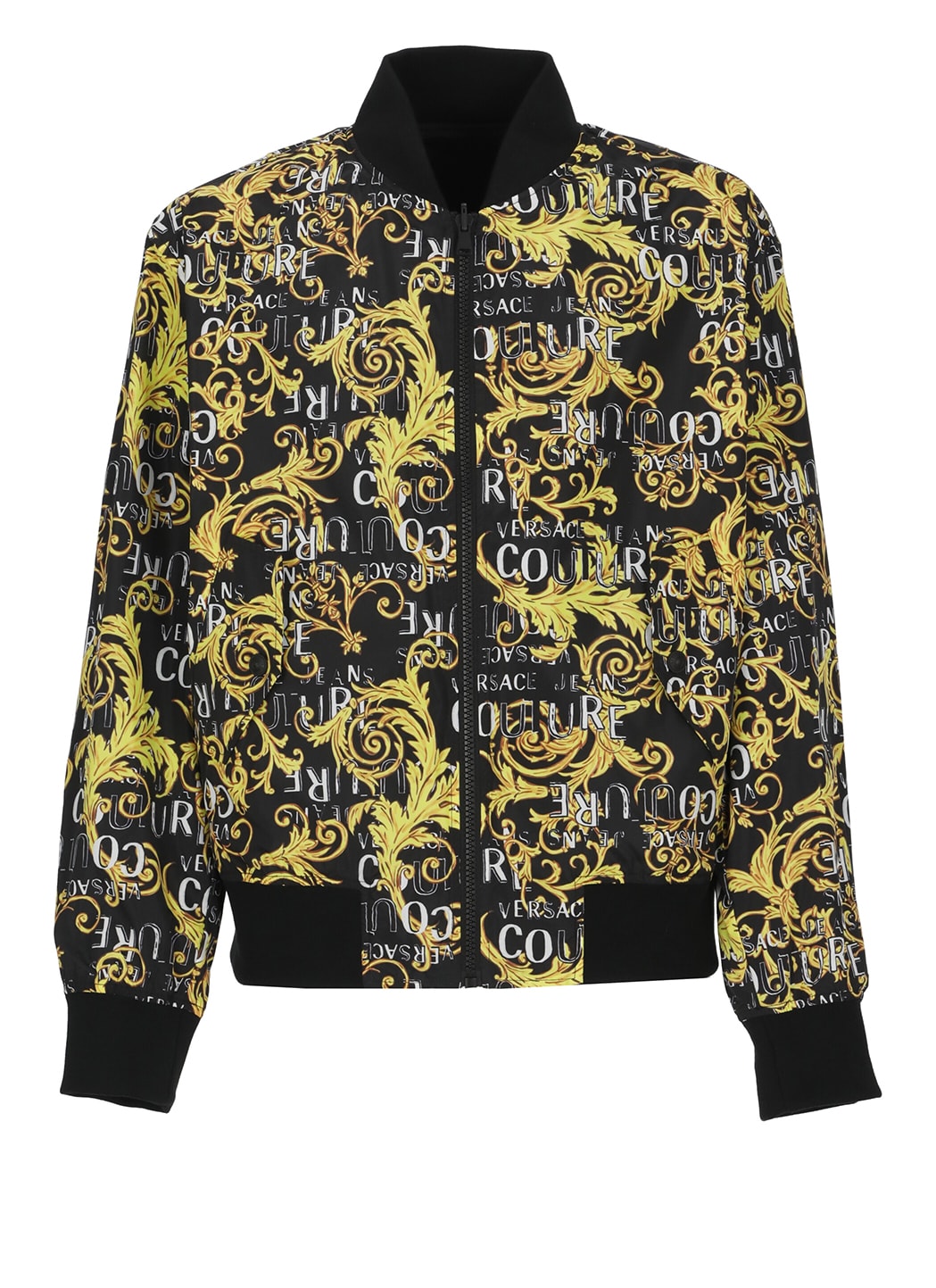 VERSACE JEANS COUTURE REVERSIBLE BOMBER JACKET WITH LOGO