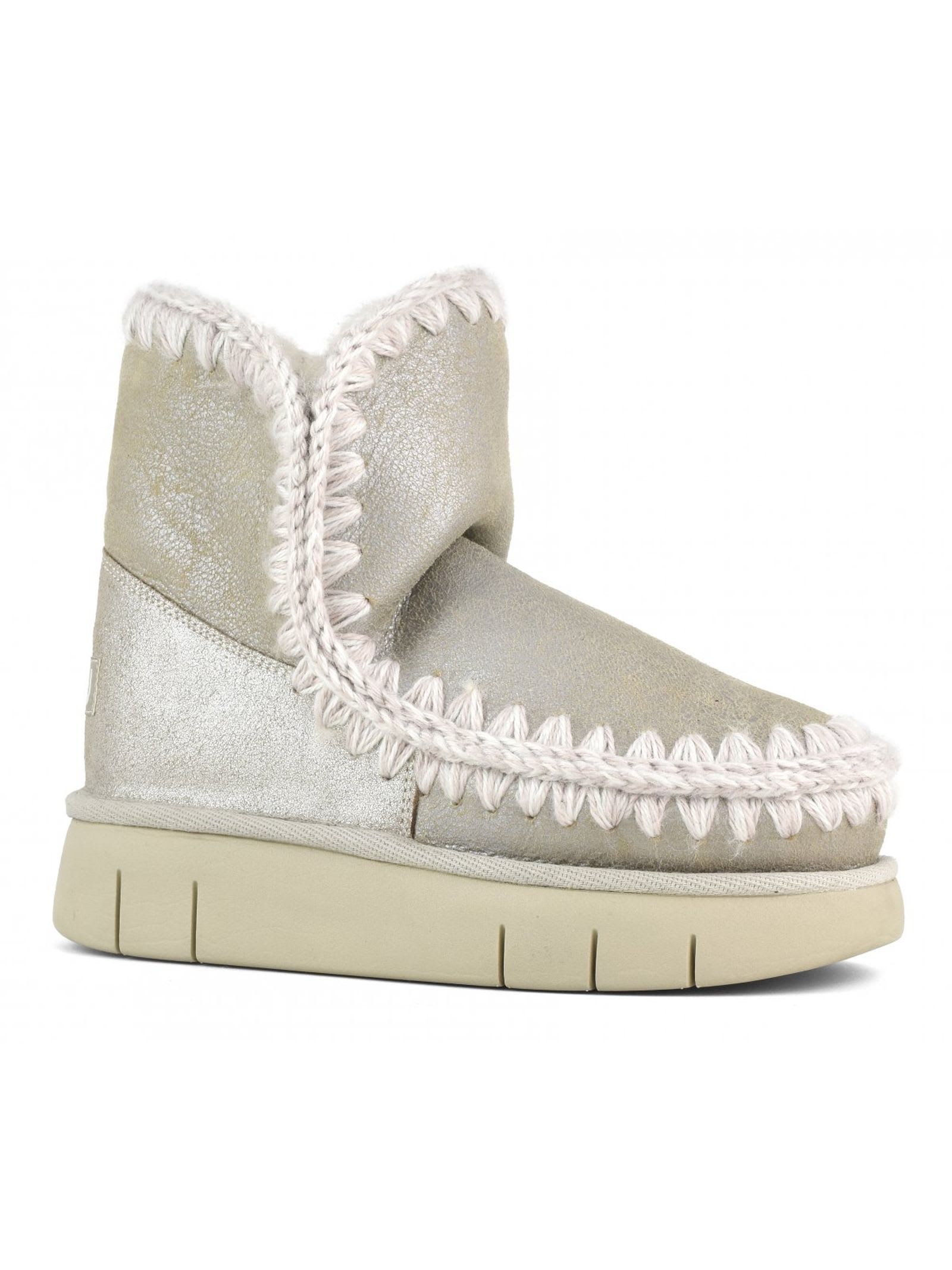 MOU ESKIMO 18 BOUNCE IN STONE METALLIC SHEEPSKIN