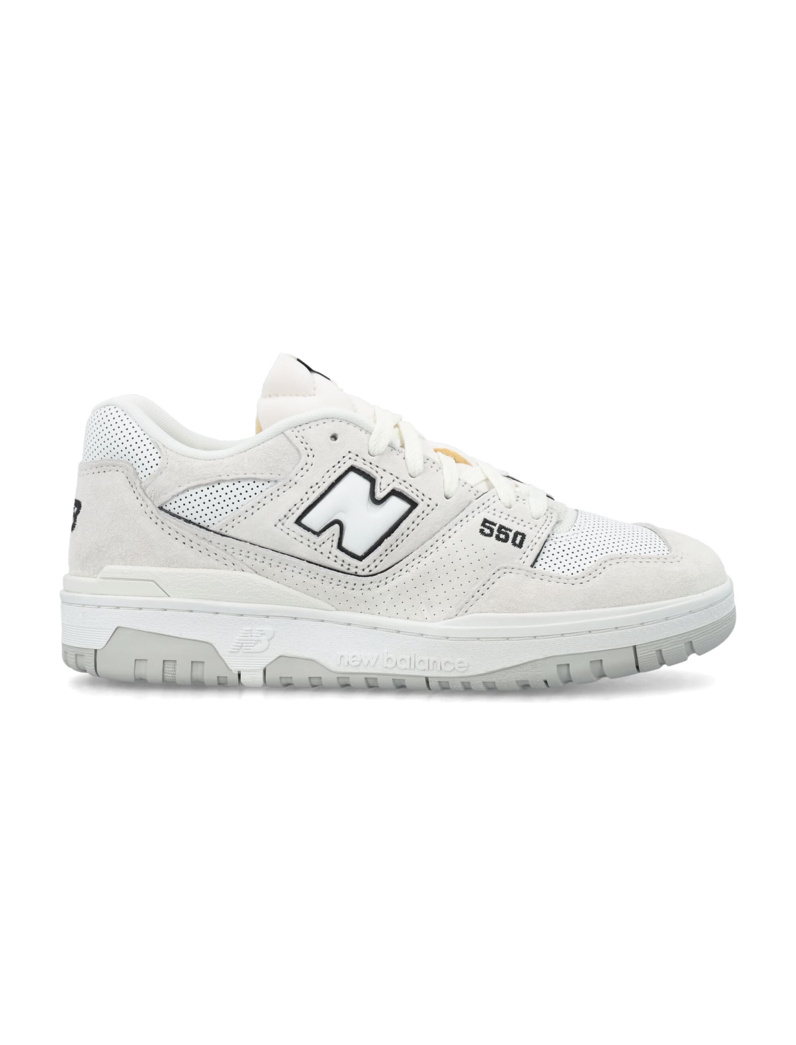 New Balance 550 Perforated Suede Sneakers In White