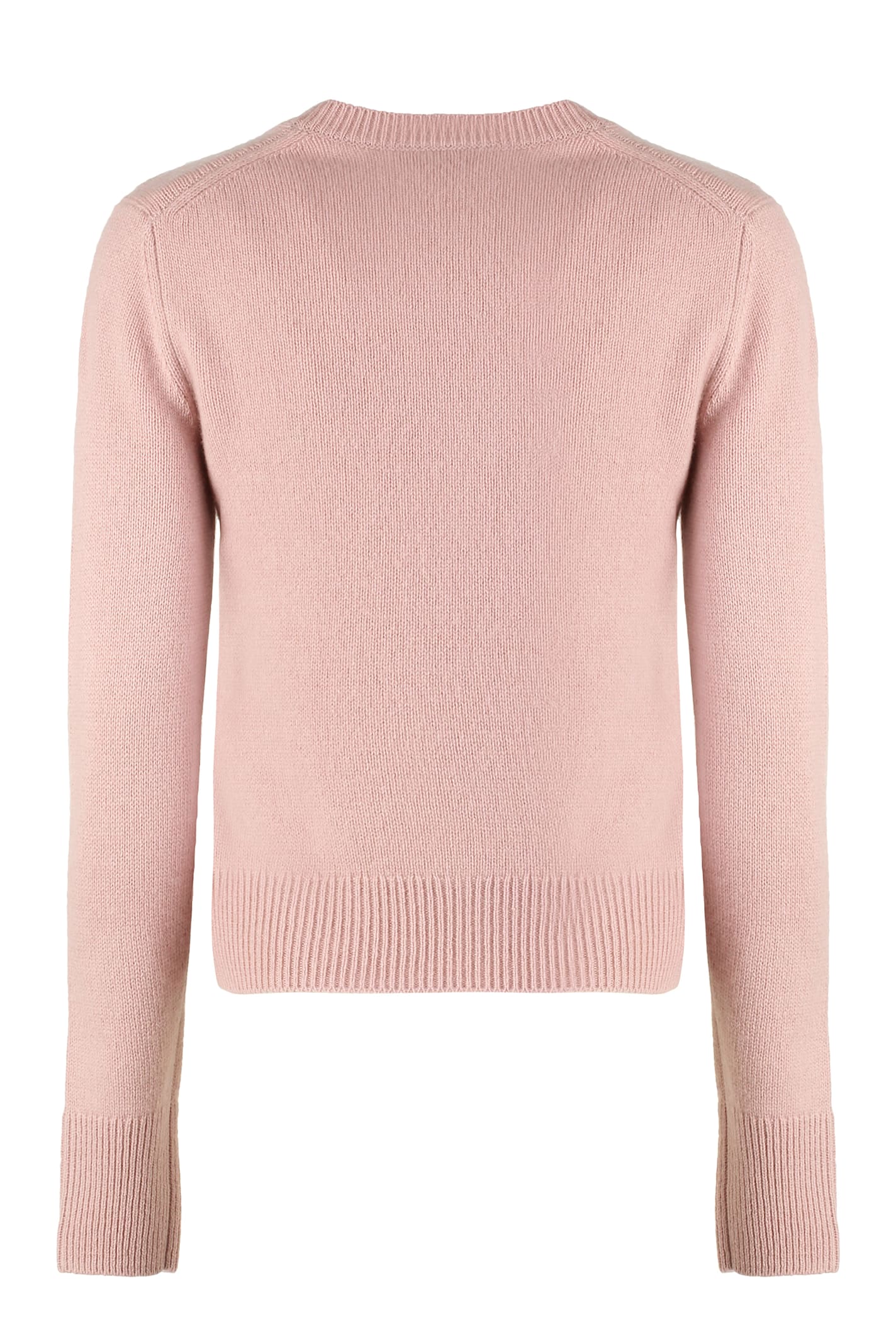 Vince Soft Cashmere Crew-neck Sweater With Ribbed Cuffs In Pink