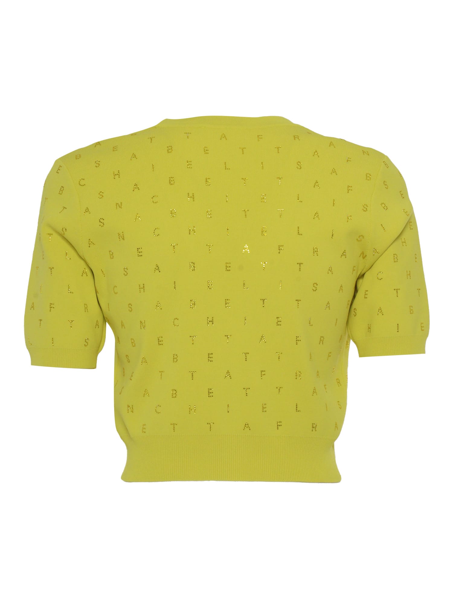 Shop Elisabetta Franchi Yellow Tricot Sweater