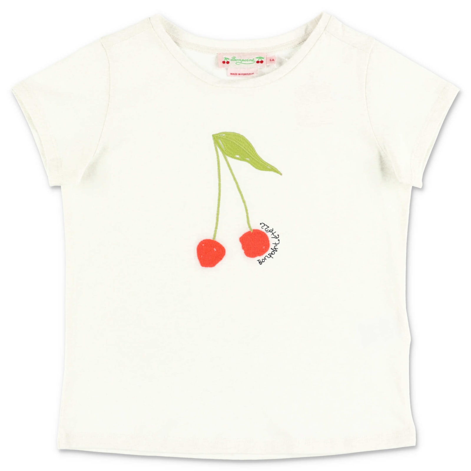 Bonpoint T-shirt Bianca In Jersey Di Cotone