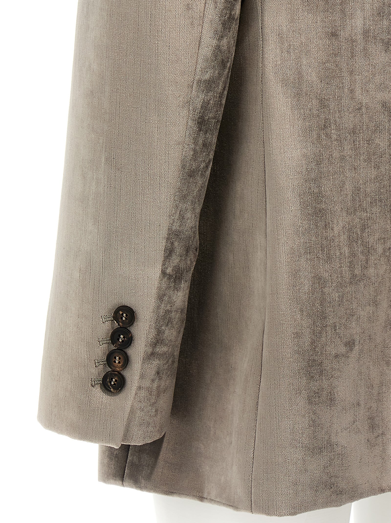 Shop Brunello Cucinelli Single-breasted Chenille Blazer In Gray