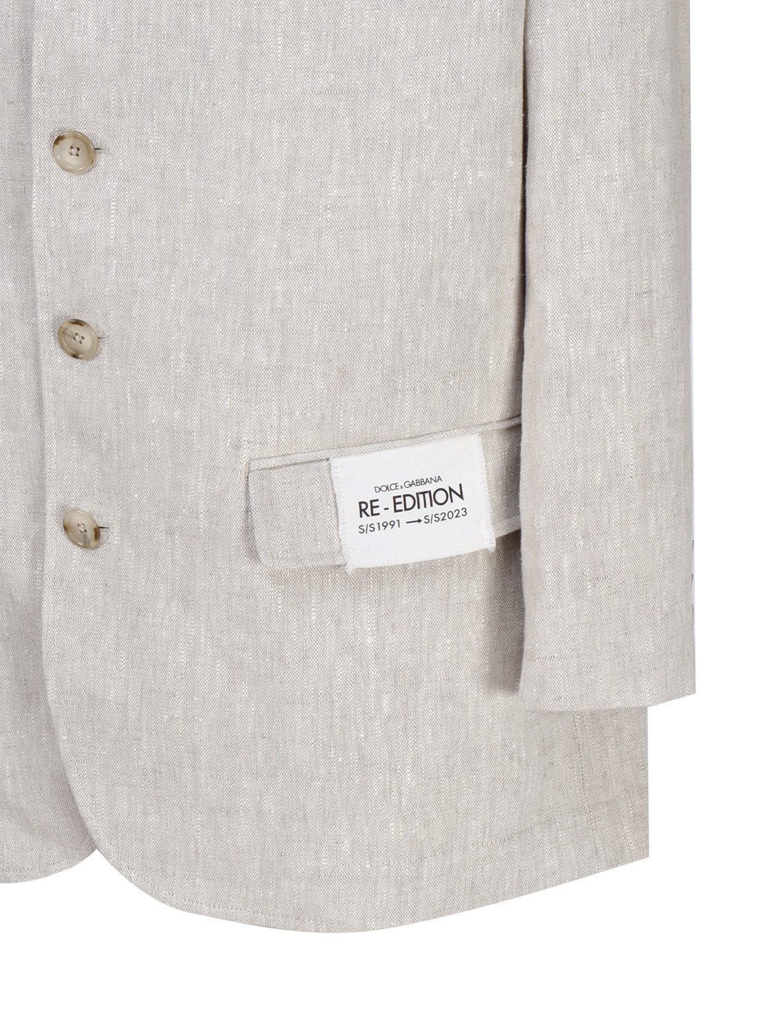 Shop Dolce & Gabbana Single-breasted Jacket In Linen And Viscose In Grey