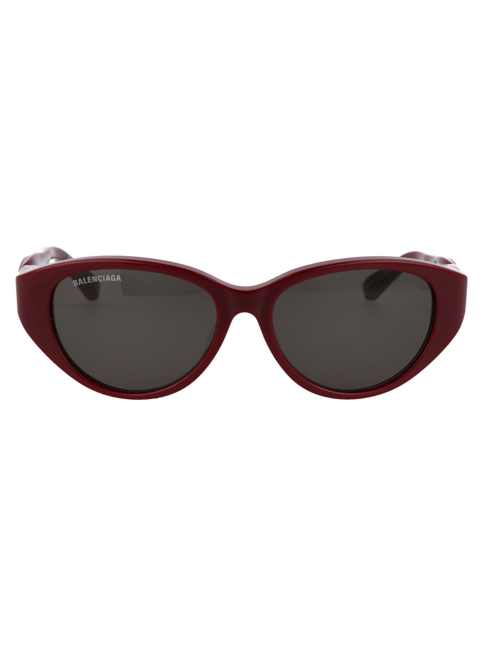 Shop Balenciaga Bb0209sa Sunglasses In 003 Burgundy Burgundy Grey