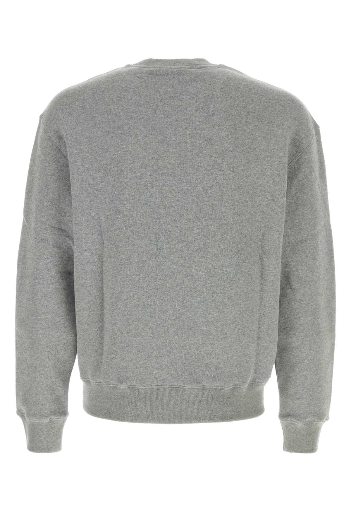 Shop Maison Kitsuné Melange Grey Cotton Sweatshirt In Mediumgreymelange