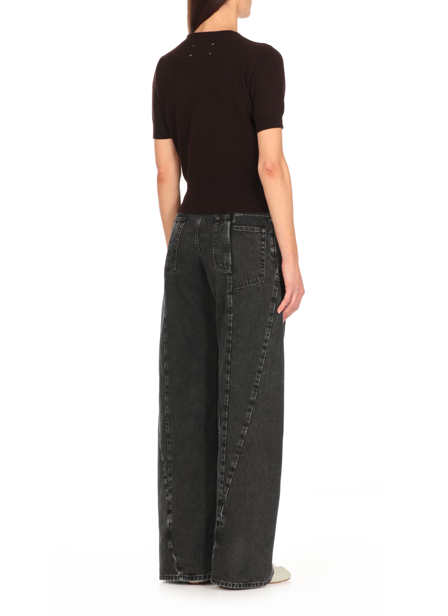 Maison Margiela Virgin Wool Sweater In Brown