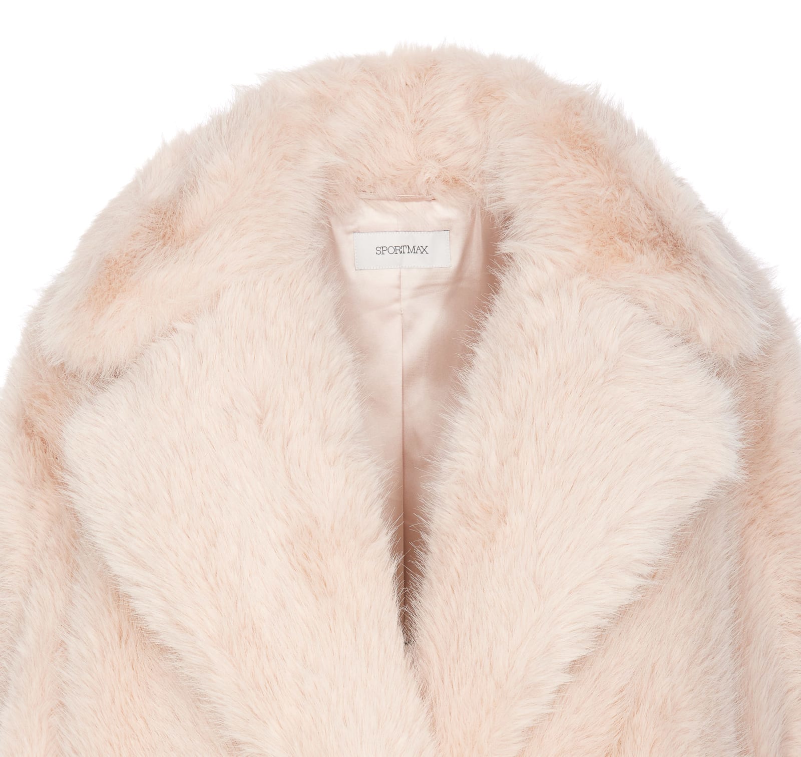 Shop Sportmax Manico Faux Fur Coat In Pink