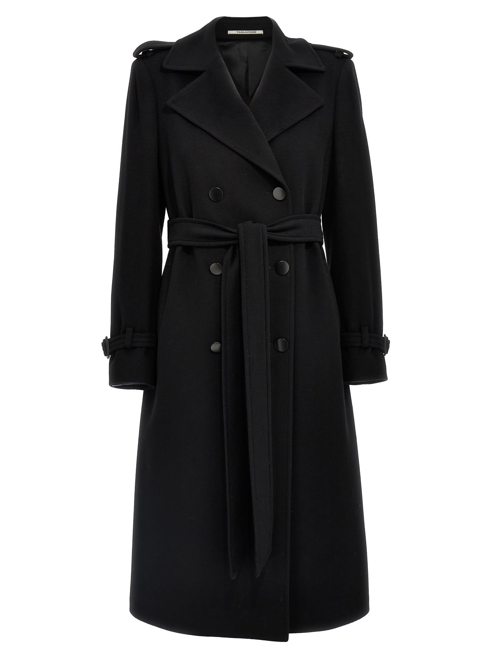 Shop Tagliatore Luanne Double-breasted Coat In Black