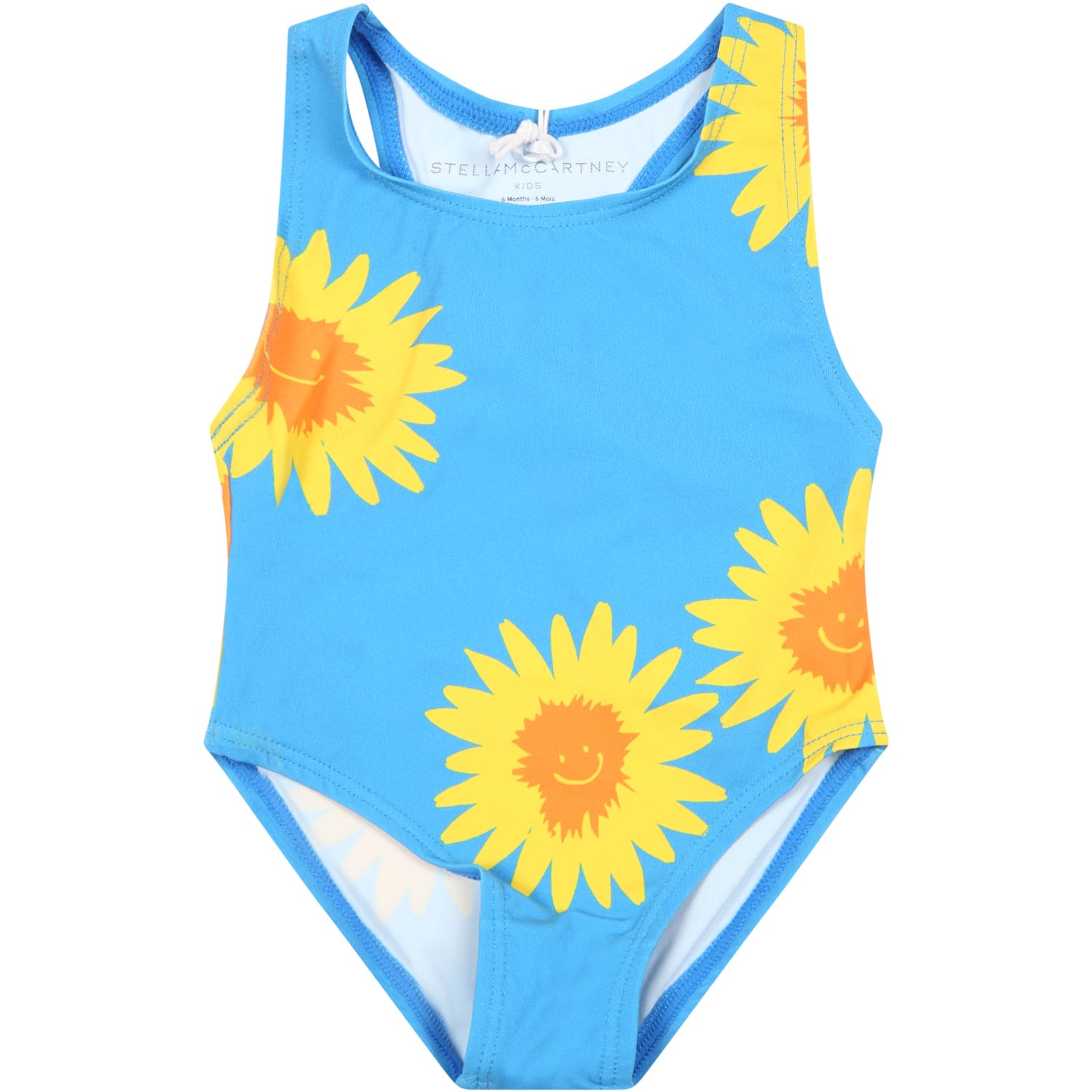 Stella McCartney Kids Azure Swimsuit For Baby Girl With Sunflowers
