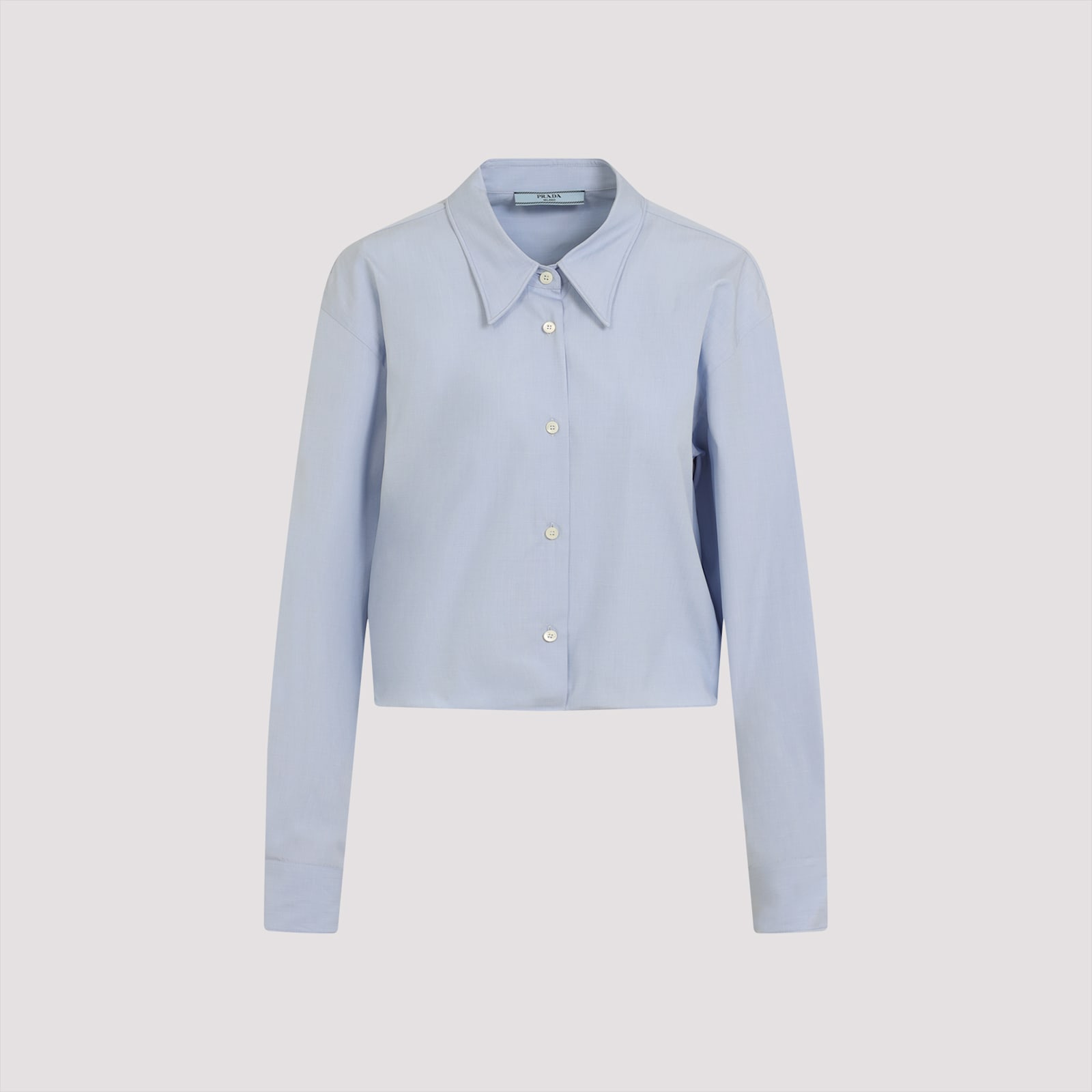 Prada Camicia In Popeline Azzurro Donna In Cielo