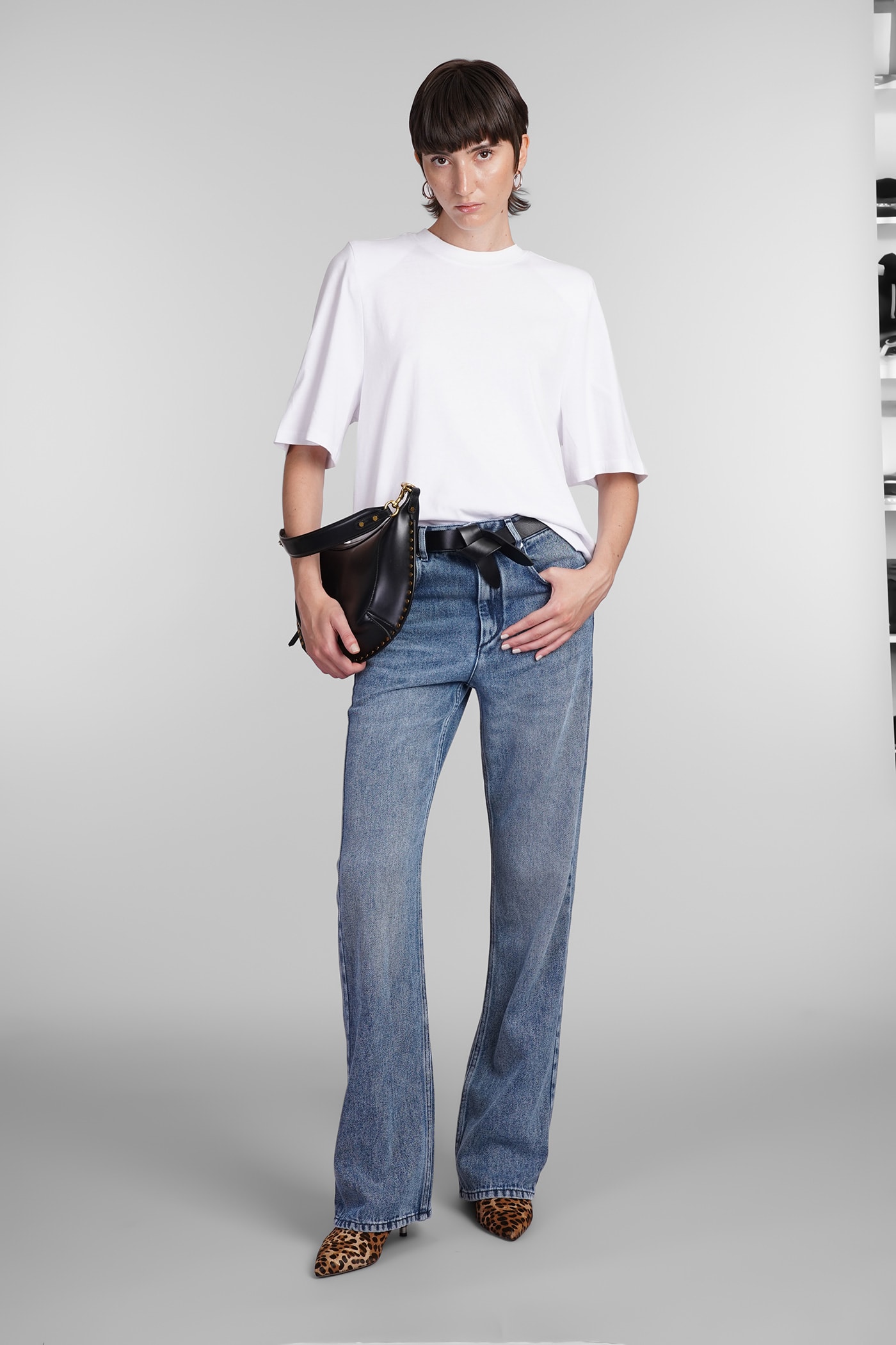 Shop Isabel Marant Ben T-shirt In White Cotton