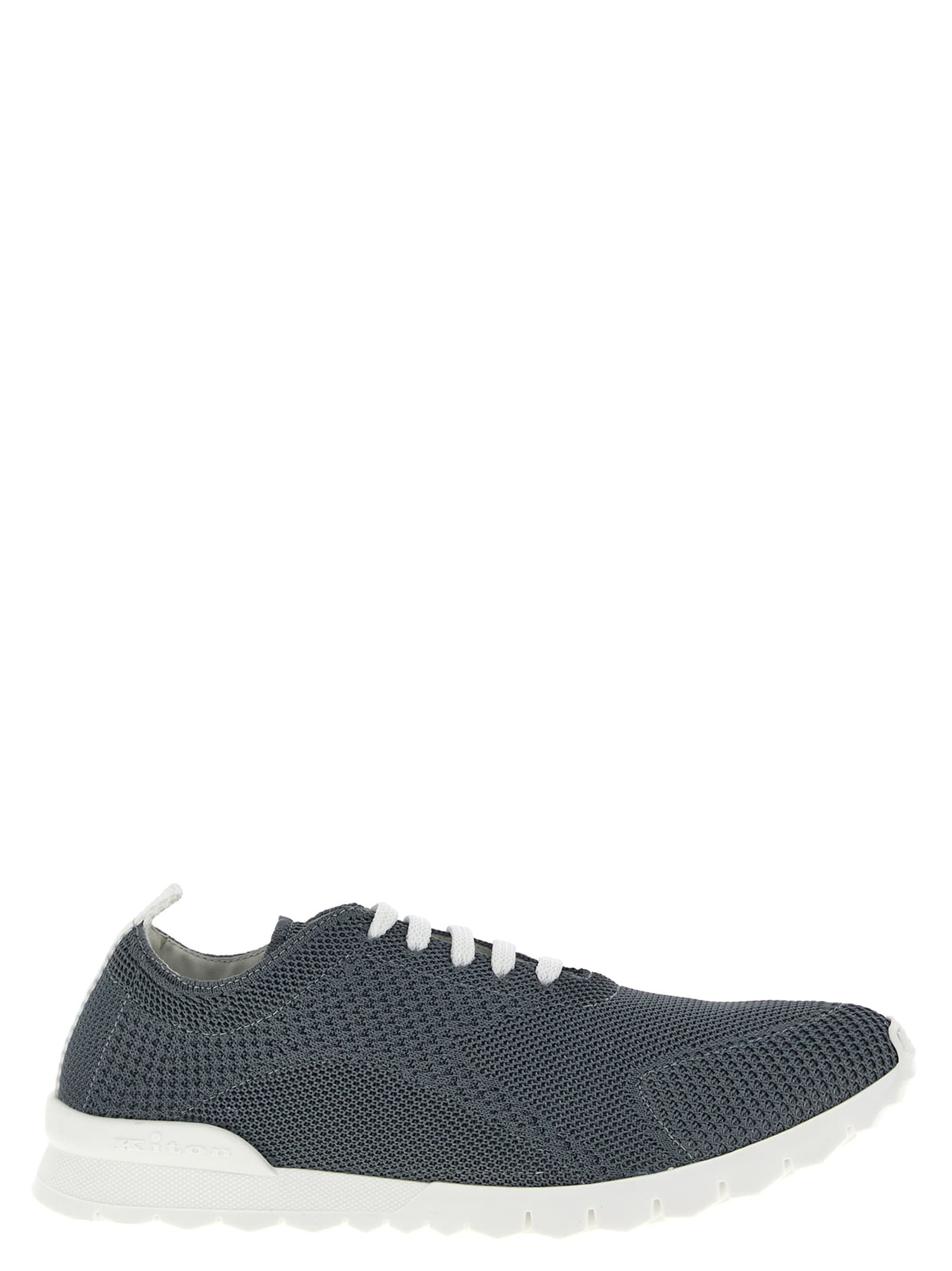 Kiton Fits Sneakers Round Toe Knit Upper In Gray