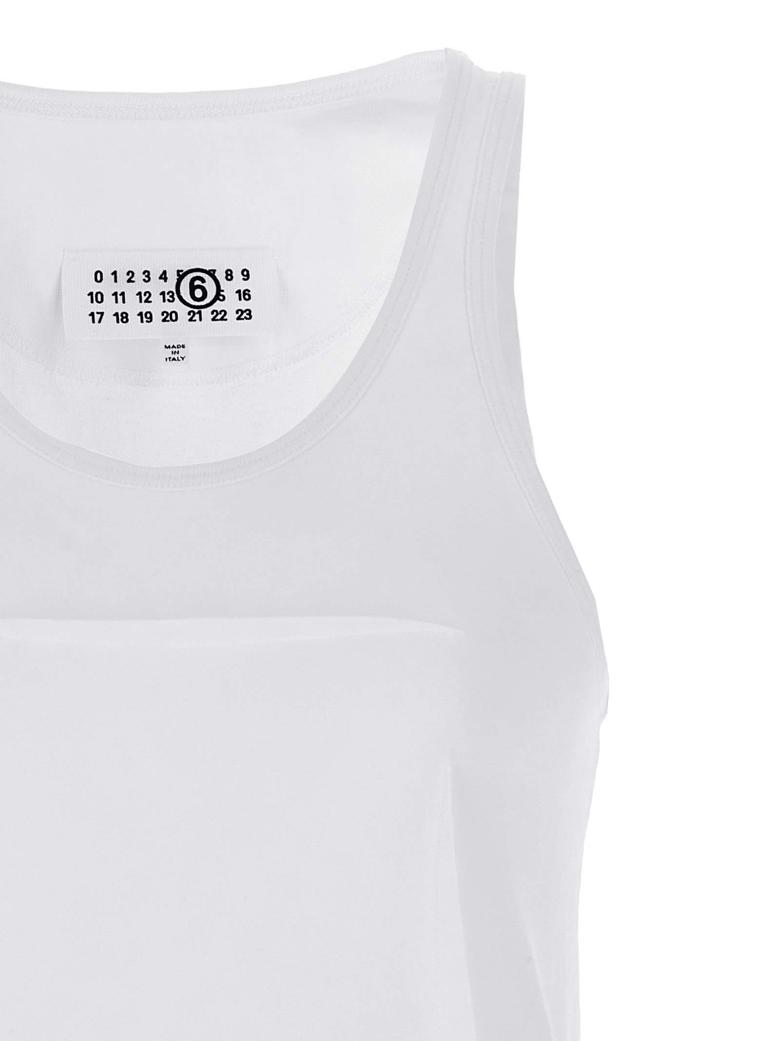 Mm6 Maison Margiela Tank Top Ruffles Tops White In White