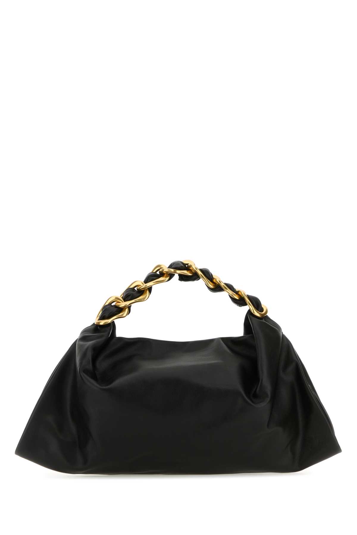 Black Leather Medium Swan Handbag