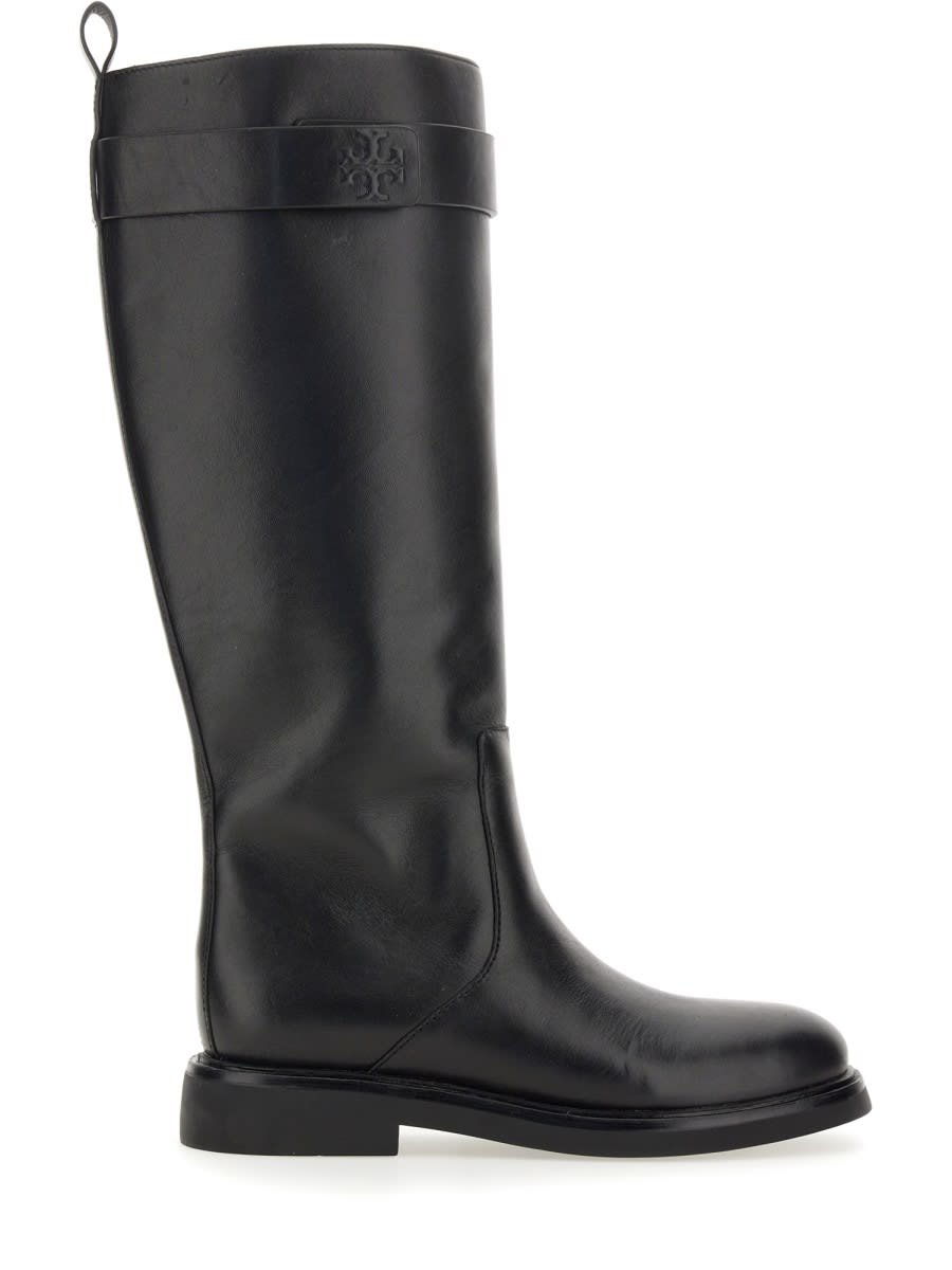 Shop Tory Burch Leather Boot In Black