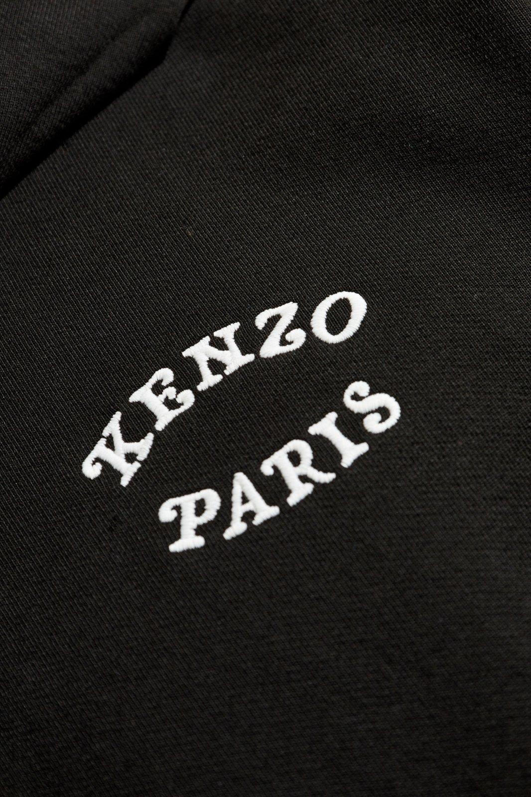 Kenzo Verdy Market Embroidered Cotton-jersey Hoodie In Black