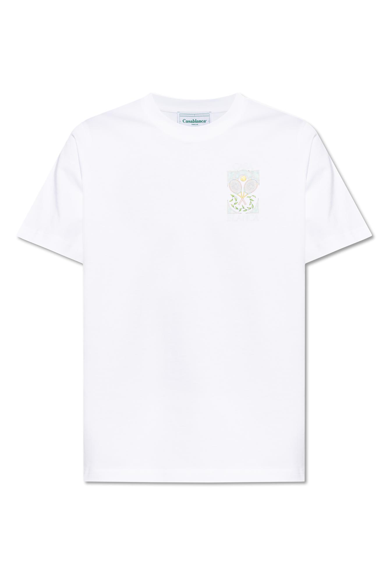 Shop Casablanca Printed T-shirt In Bianco