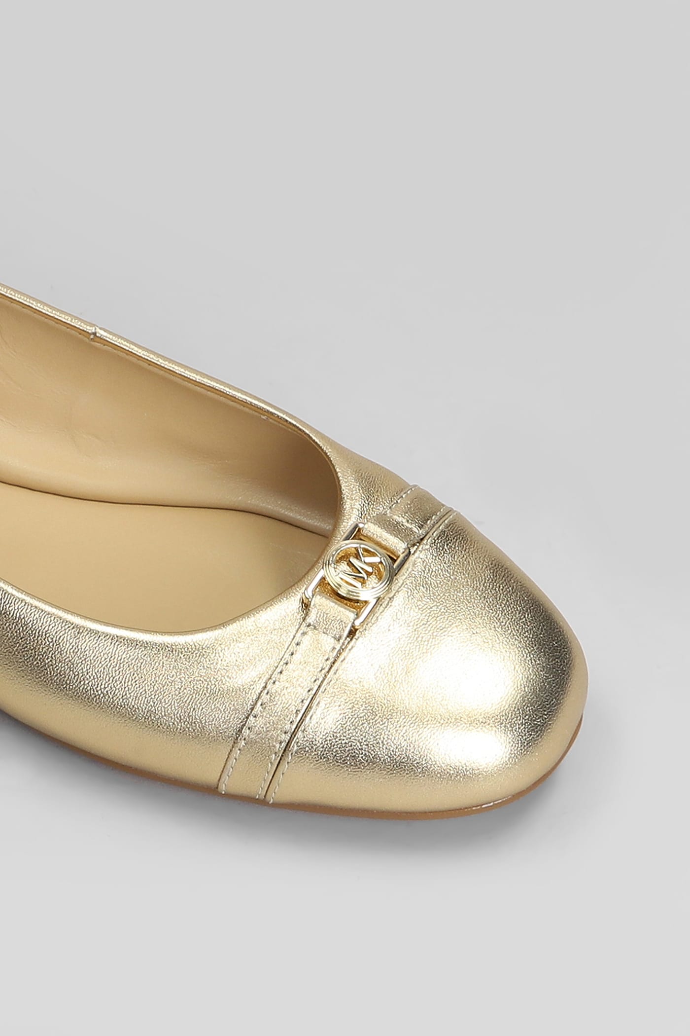 Michael Kors Mandy Flex Ballet Flats In Gold Leather