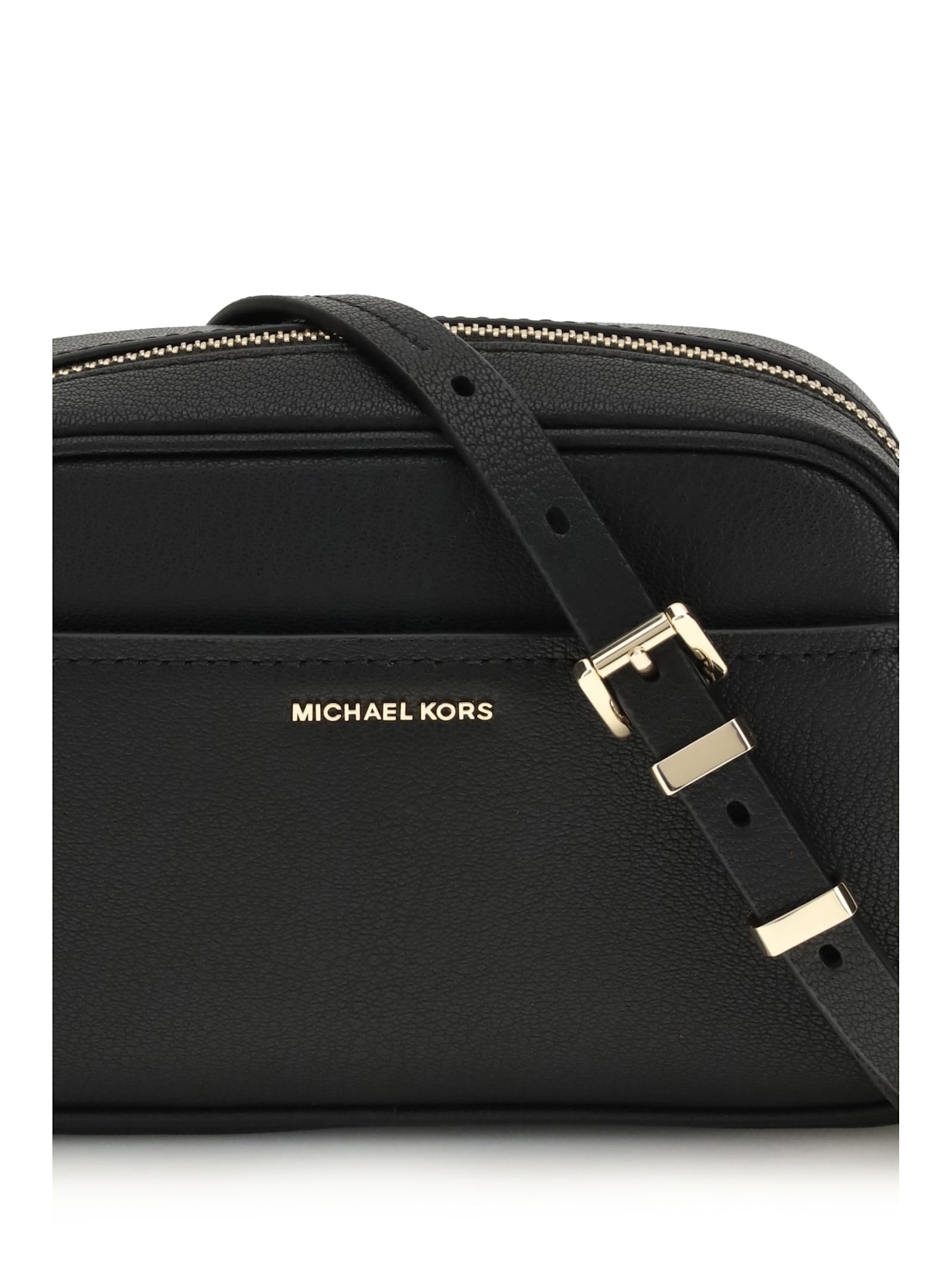 Michael Michael Kors Shoulder Bag With Adjustable Strap And External Pocket In Black