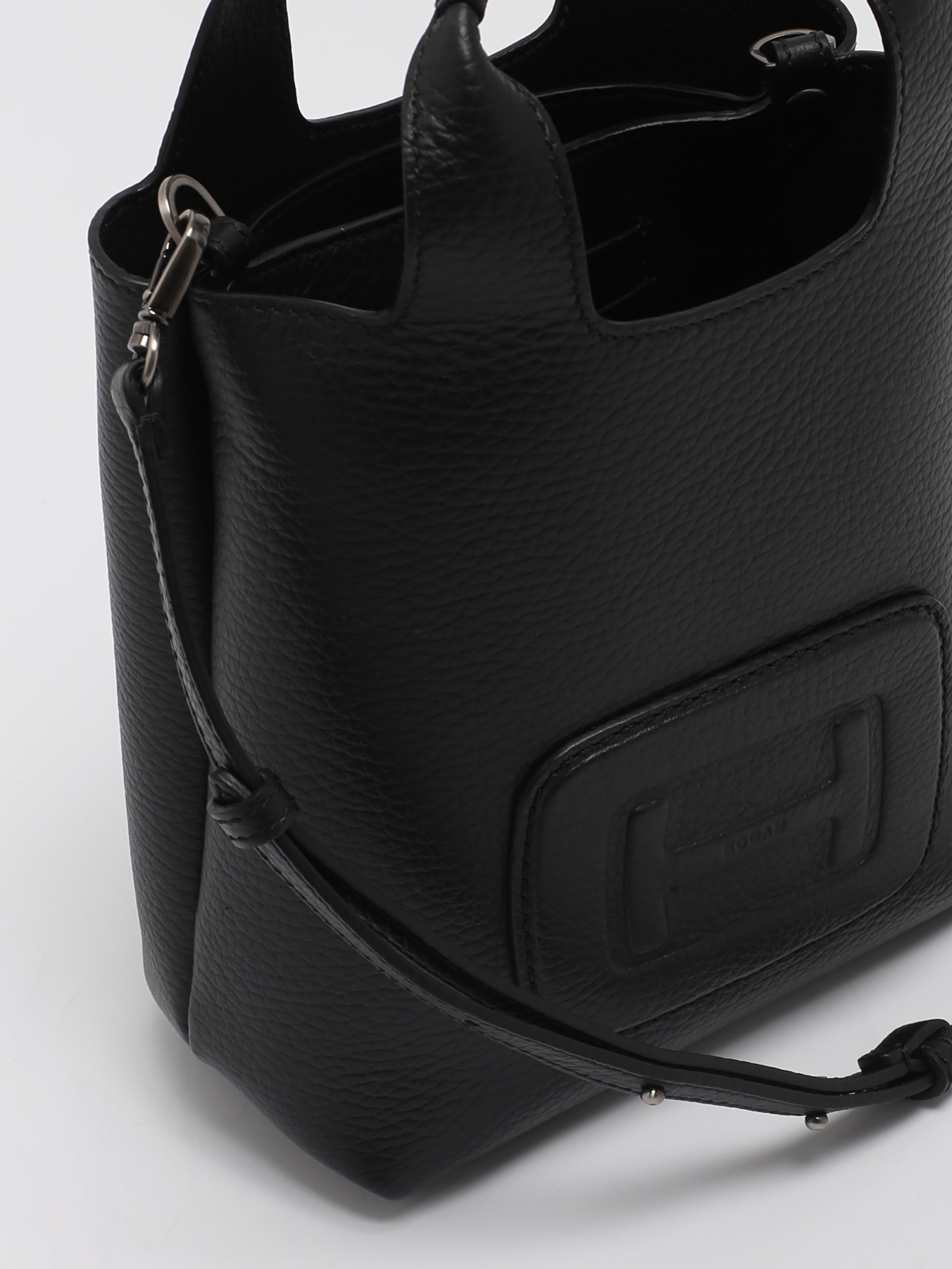 Shop Hogan H Bag Mini Shopping H Embossed Clutch In Nero