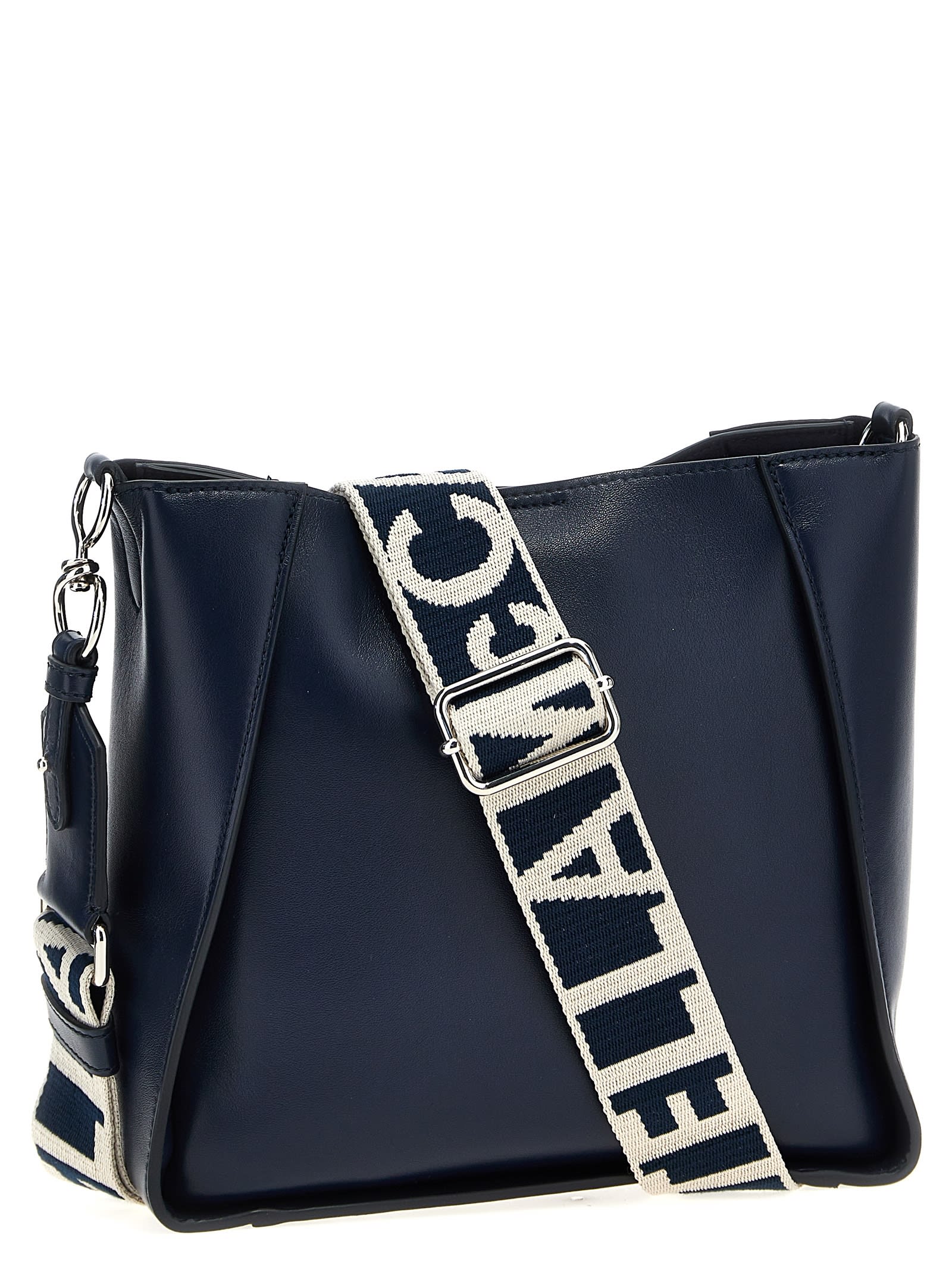 Shop Stella Mccartney Logo Shoulder Strap In Blue