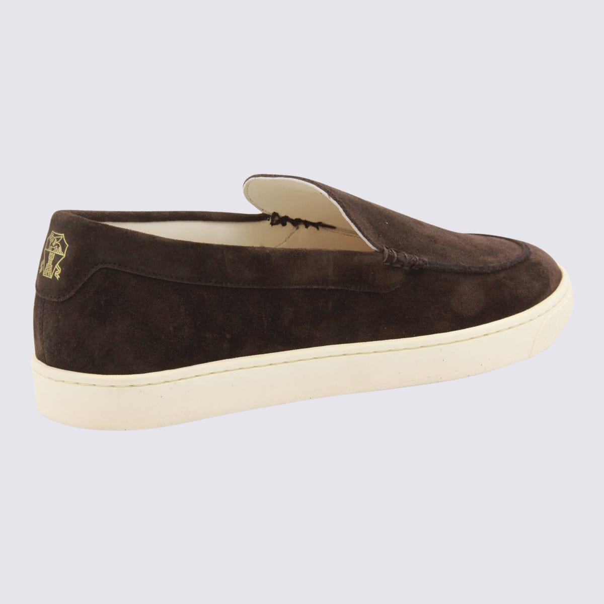 Brunello Cucinelli Suede Leather Loafers In Brown