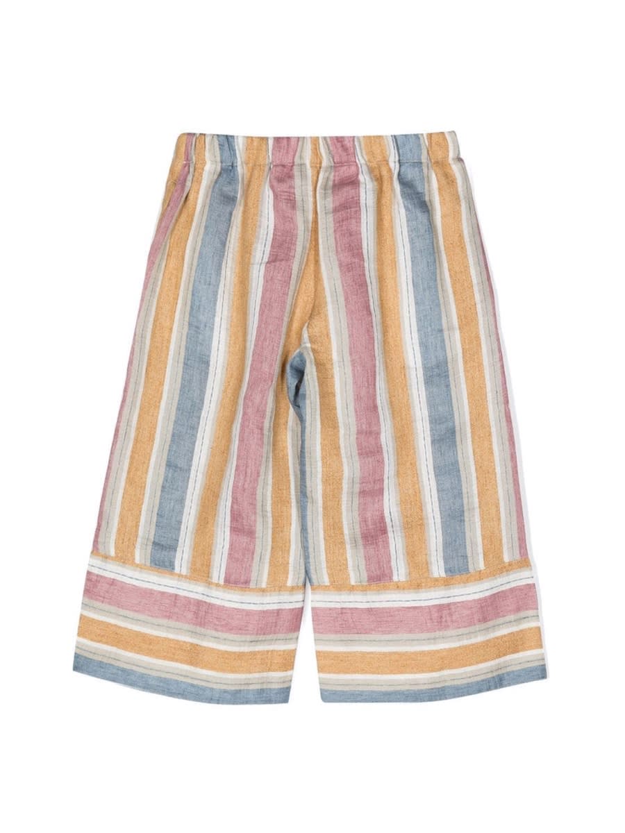 Il Gufo Striped Capri Pants In Multicolour