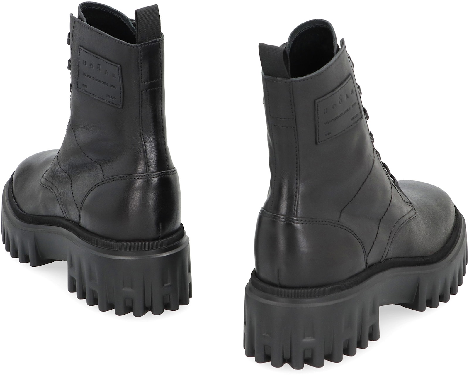 Hogan 20mm Lace-up Platform Boots In Black