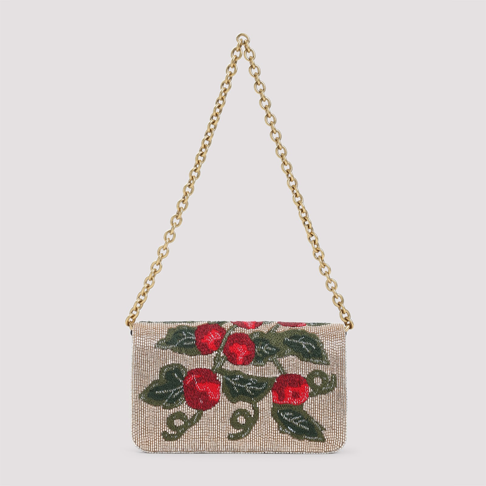 Valentino Garavani Vain Cherry Shoulder Bag In Silver