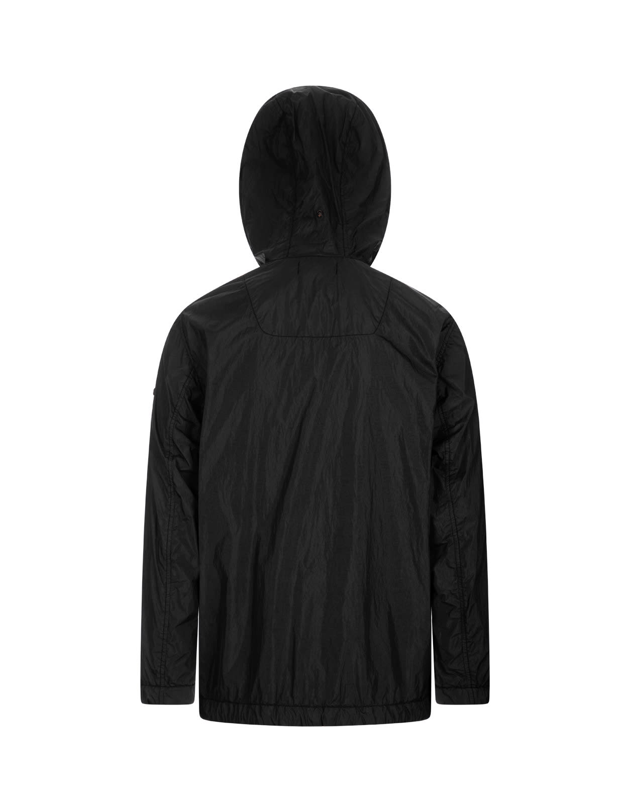 Shop Stone Island Garment Dyed Crinkle Reps R-ny Lightweight Jacket In Black