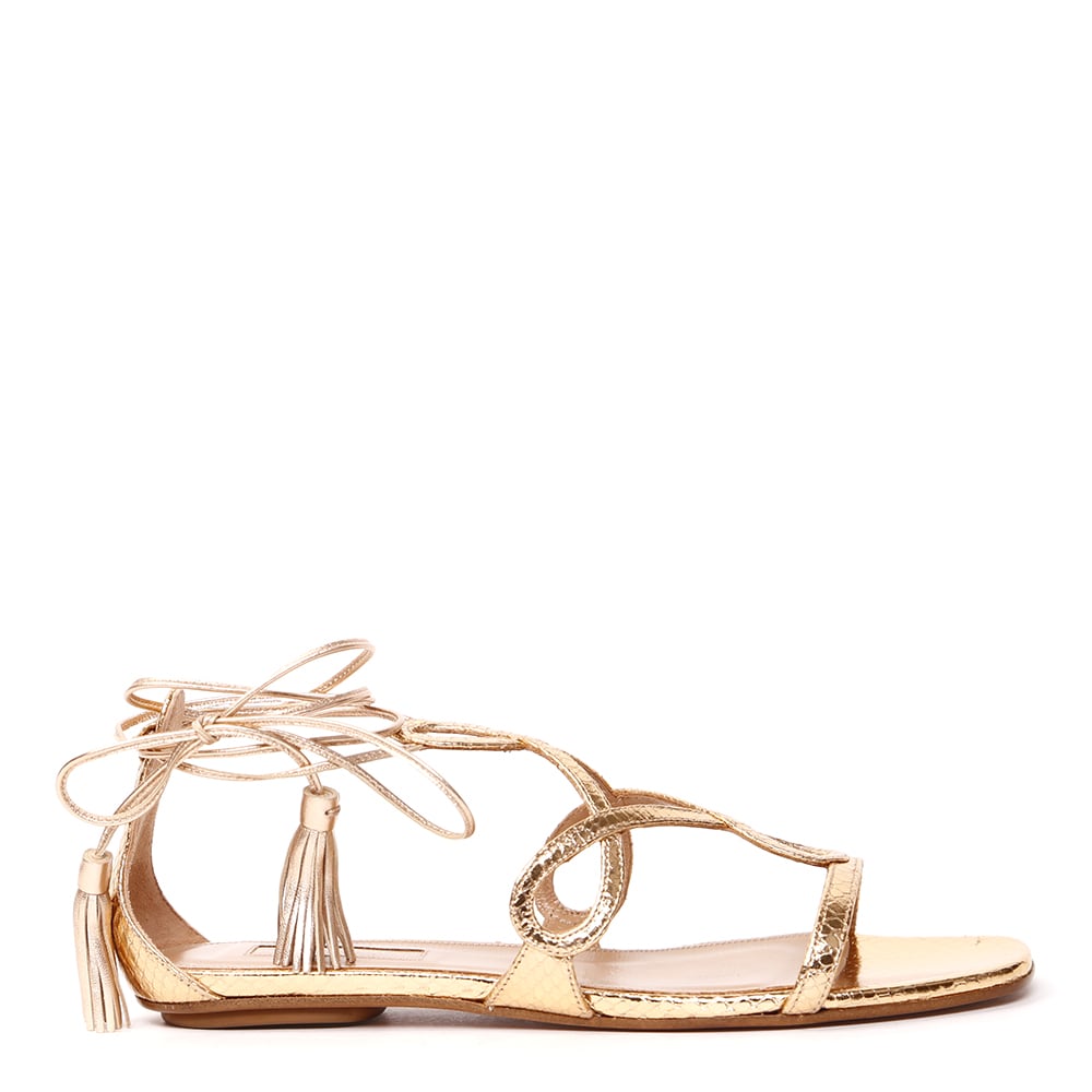 aquazzura gold sandals